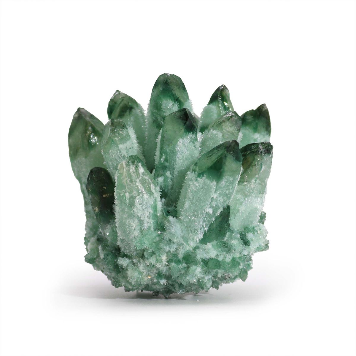 Crafted Quartz Cluster – Green Ghost Quartz