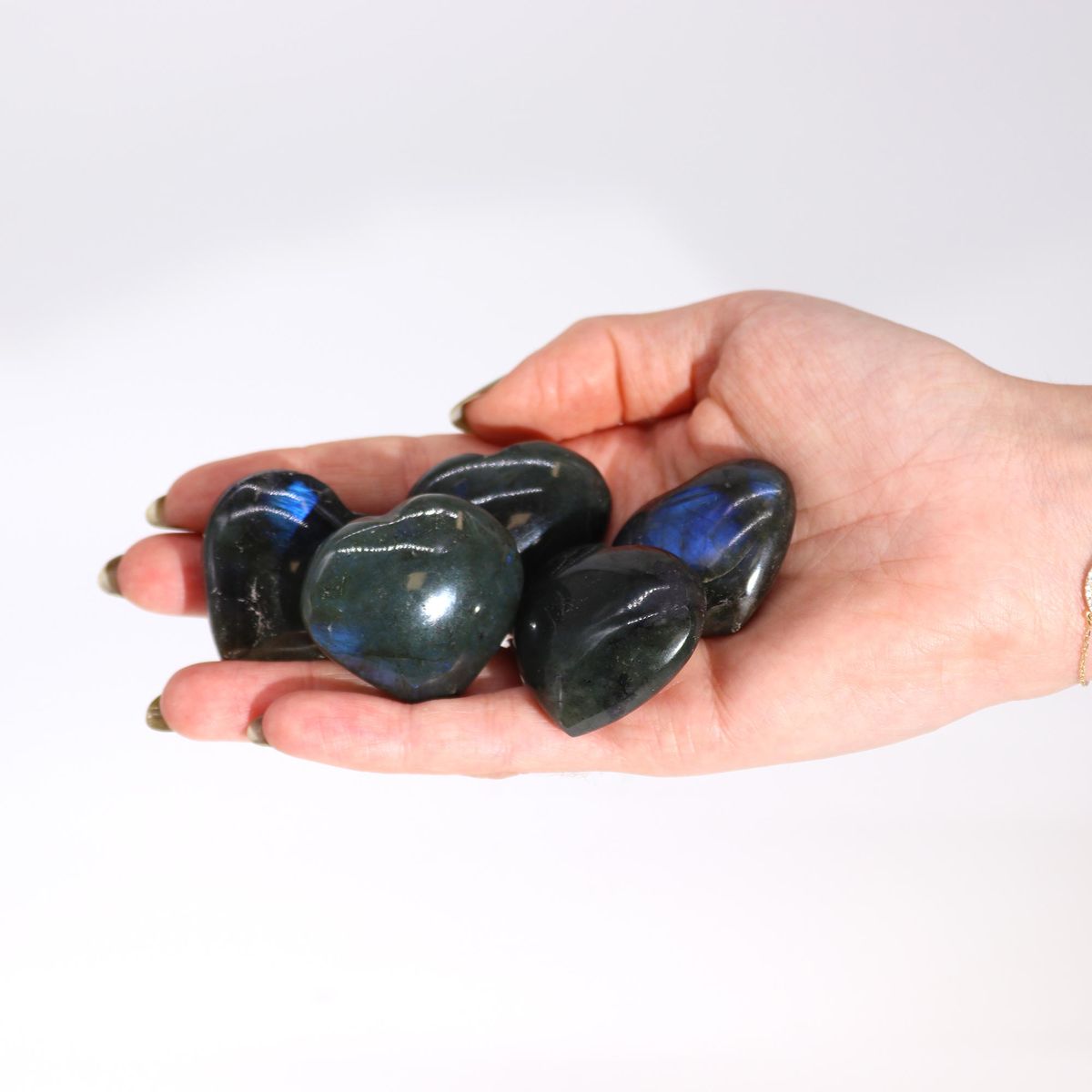 Madagascar Labradorite Heart Stone – 40mm, 25g
