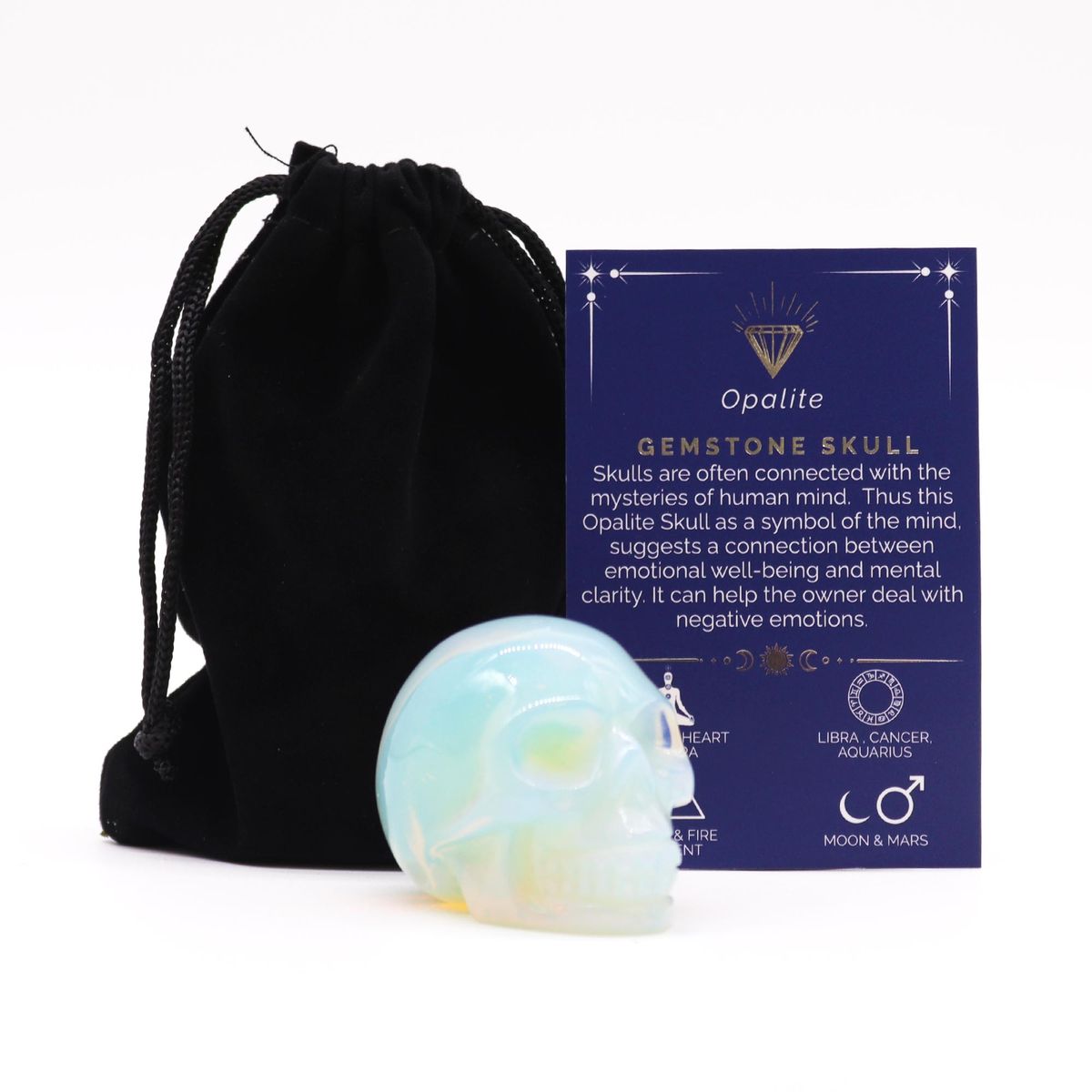 Opalite Gemstone Skull – Large