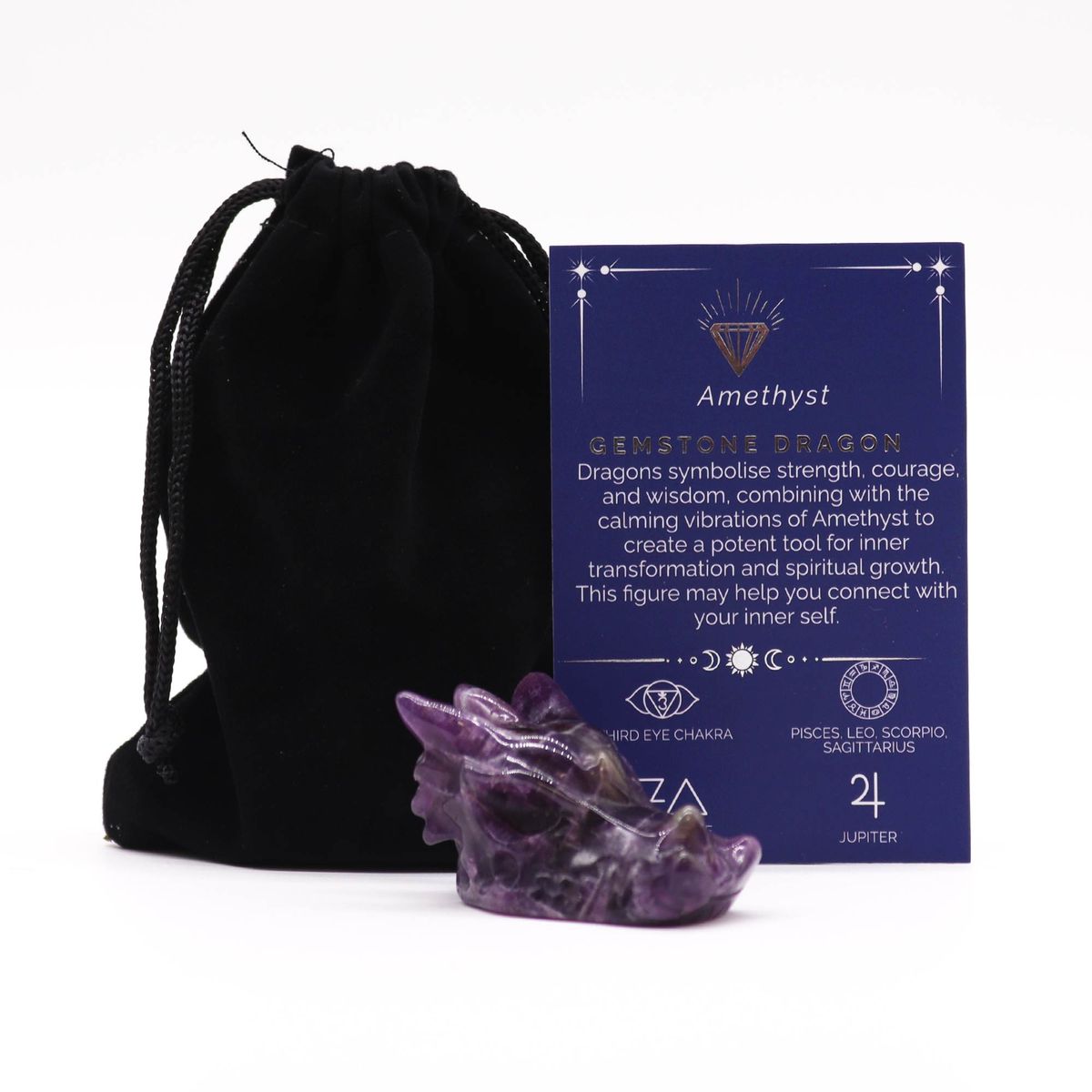 Amethyst Gemstone Dragon Head – Small