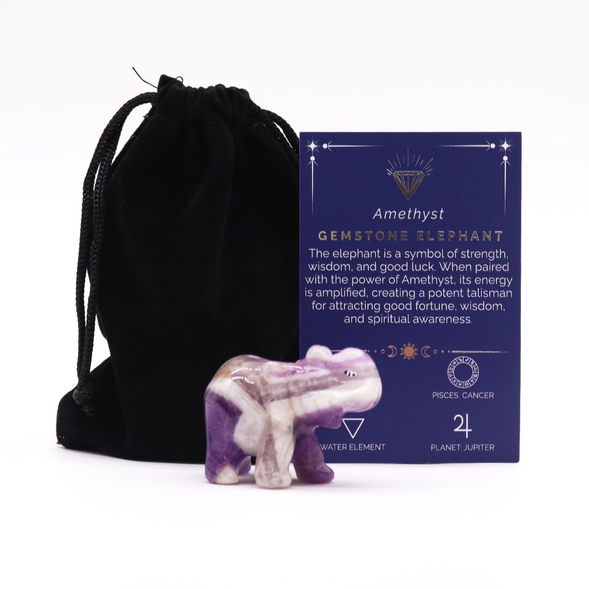 Amethyst Gemstone Lucky Elephant