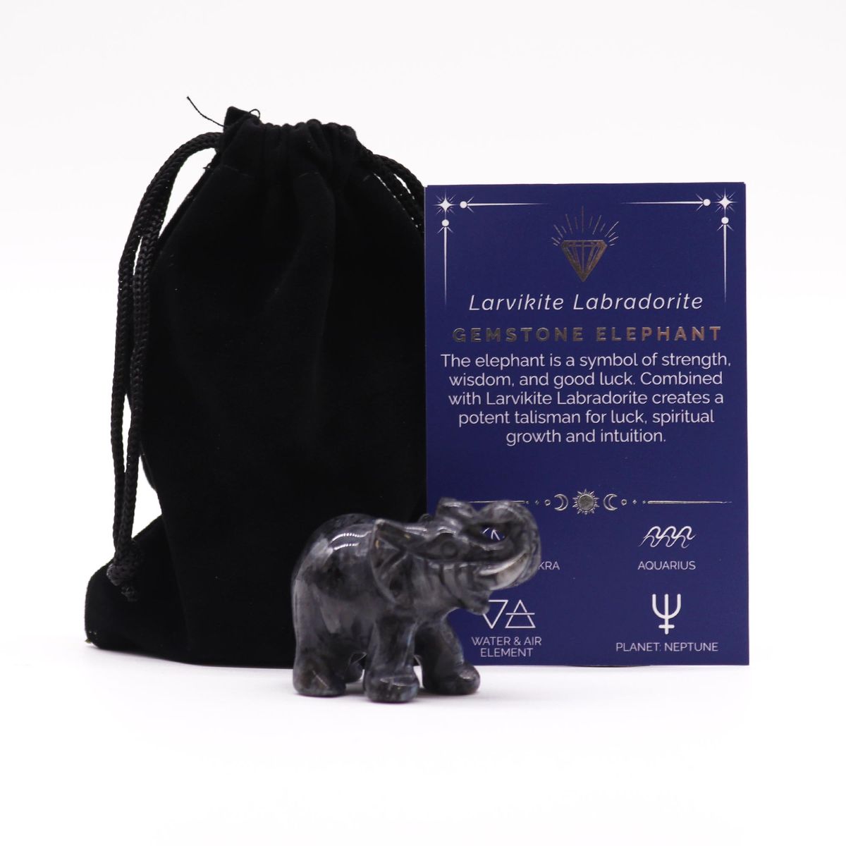 Larvikite Labradorite Gemstone Lucky Elephant