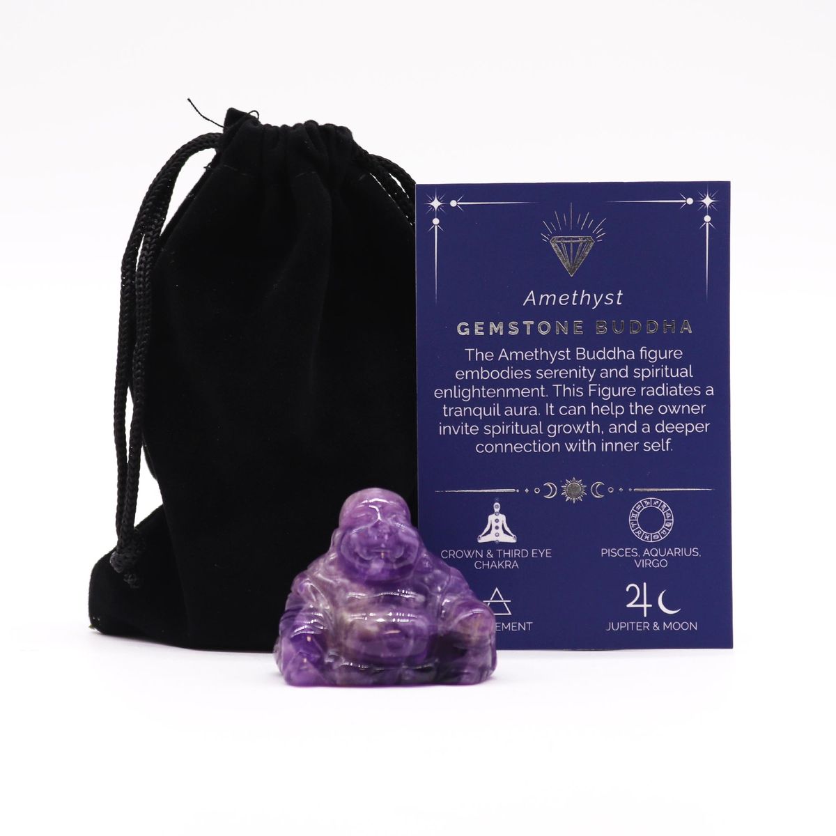 Amethyst Gemstone Buddha – Small