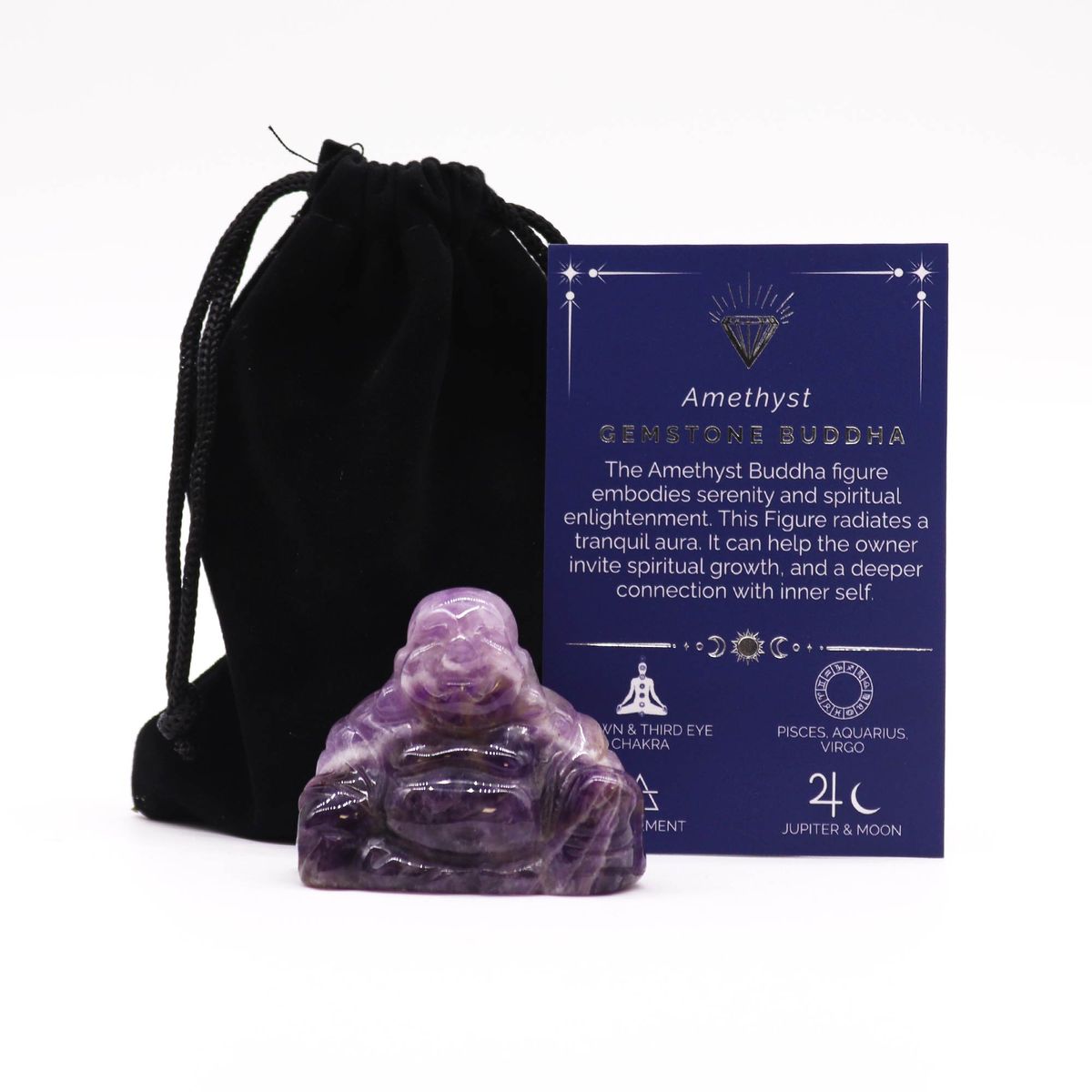 Amethyst Gemstone Buddha – Large