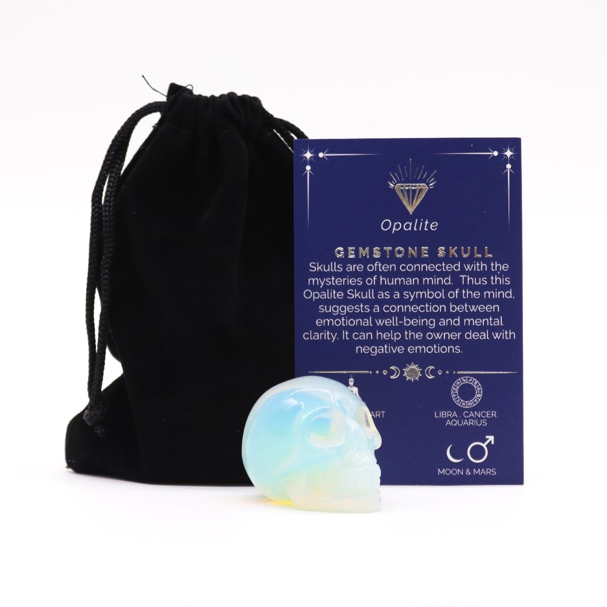 Opalite Gemstone Skull – Small