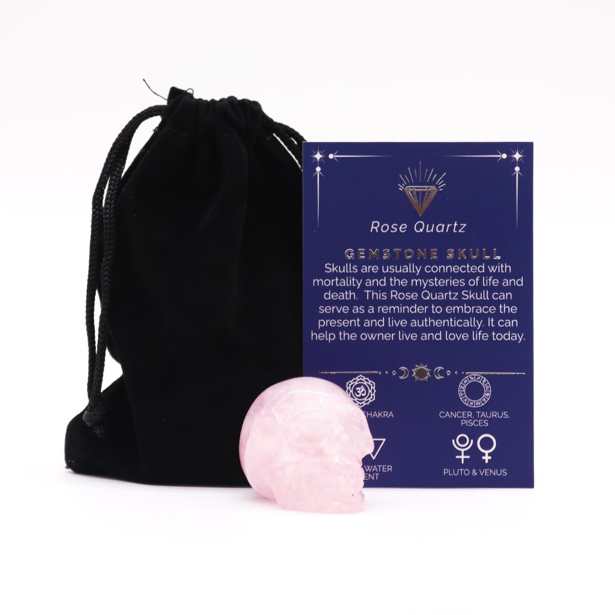 Rose Quartz Gemstone Skull – Small