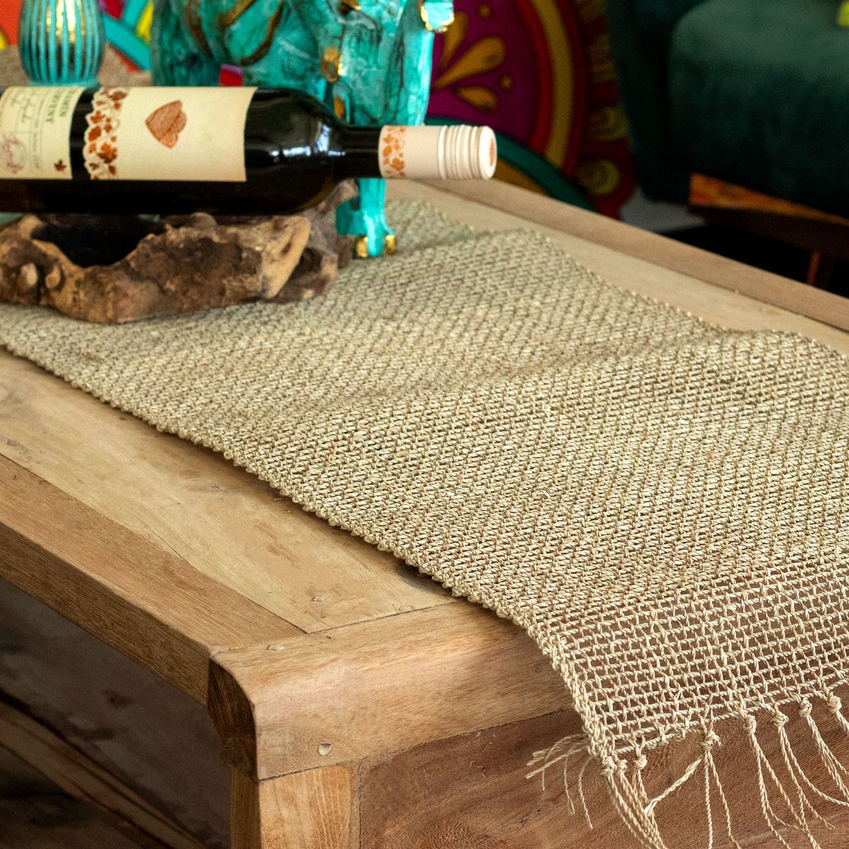 Seagrass Fringe Table Runner – Natural, 150cm