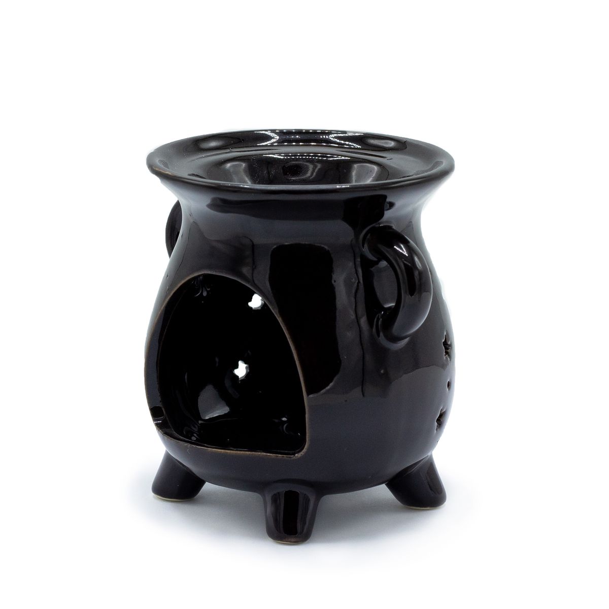 Cauldron Oil Burner – Moon Phase, Black