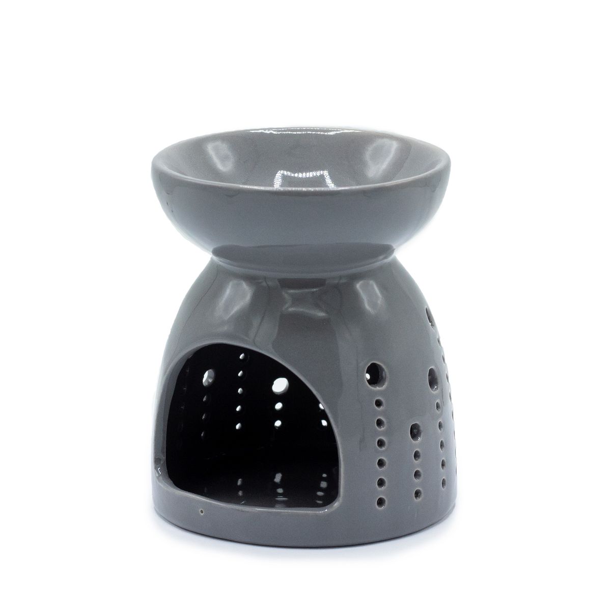 Classic Oil Burner – Bubbles Cut-out, Grey