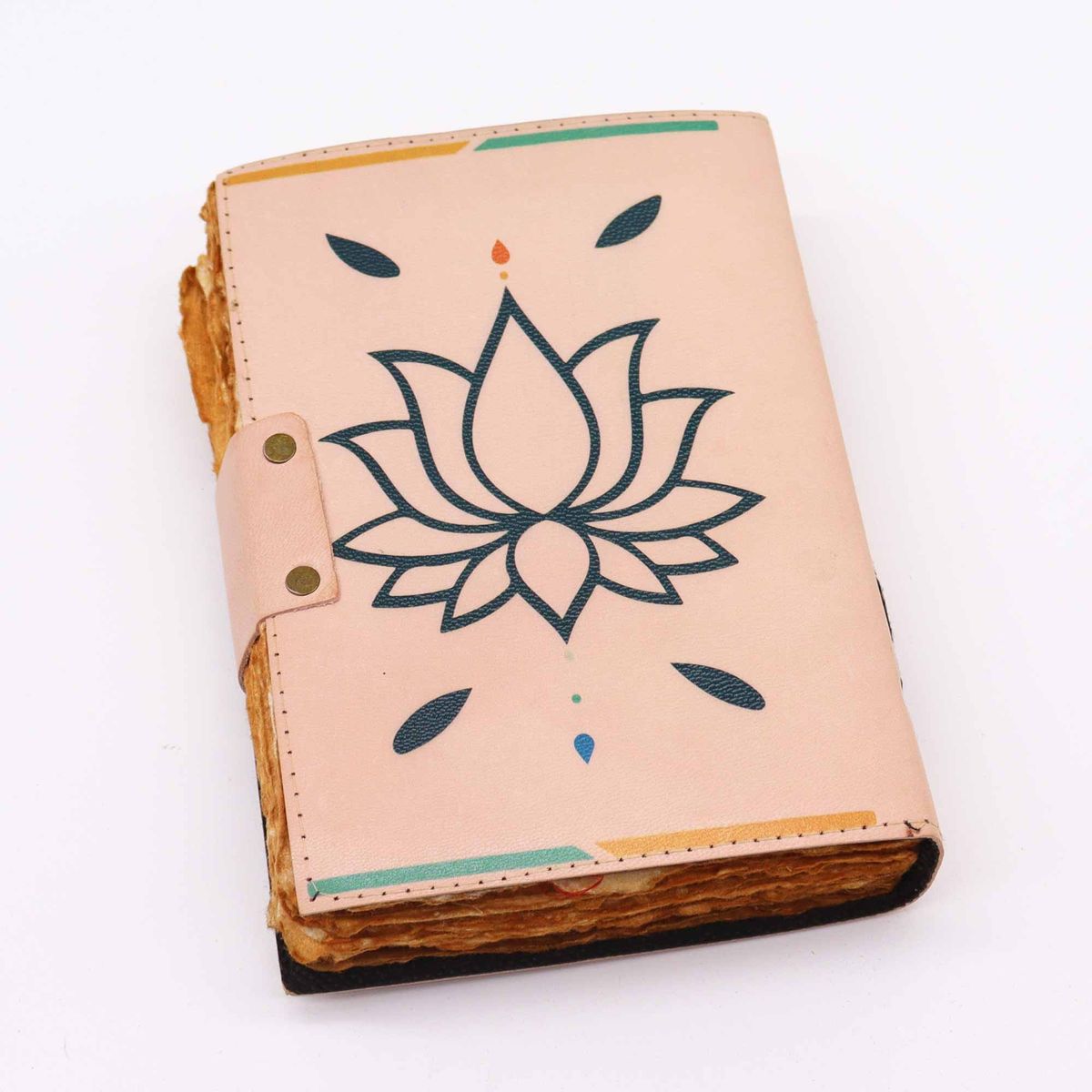 Seven Chakra Colours Deckle Edge Leather Notebook