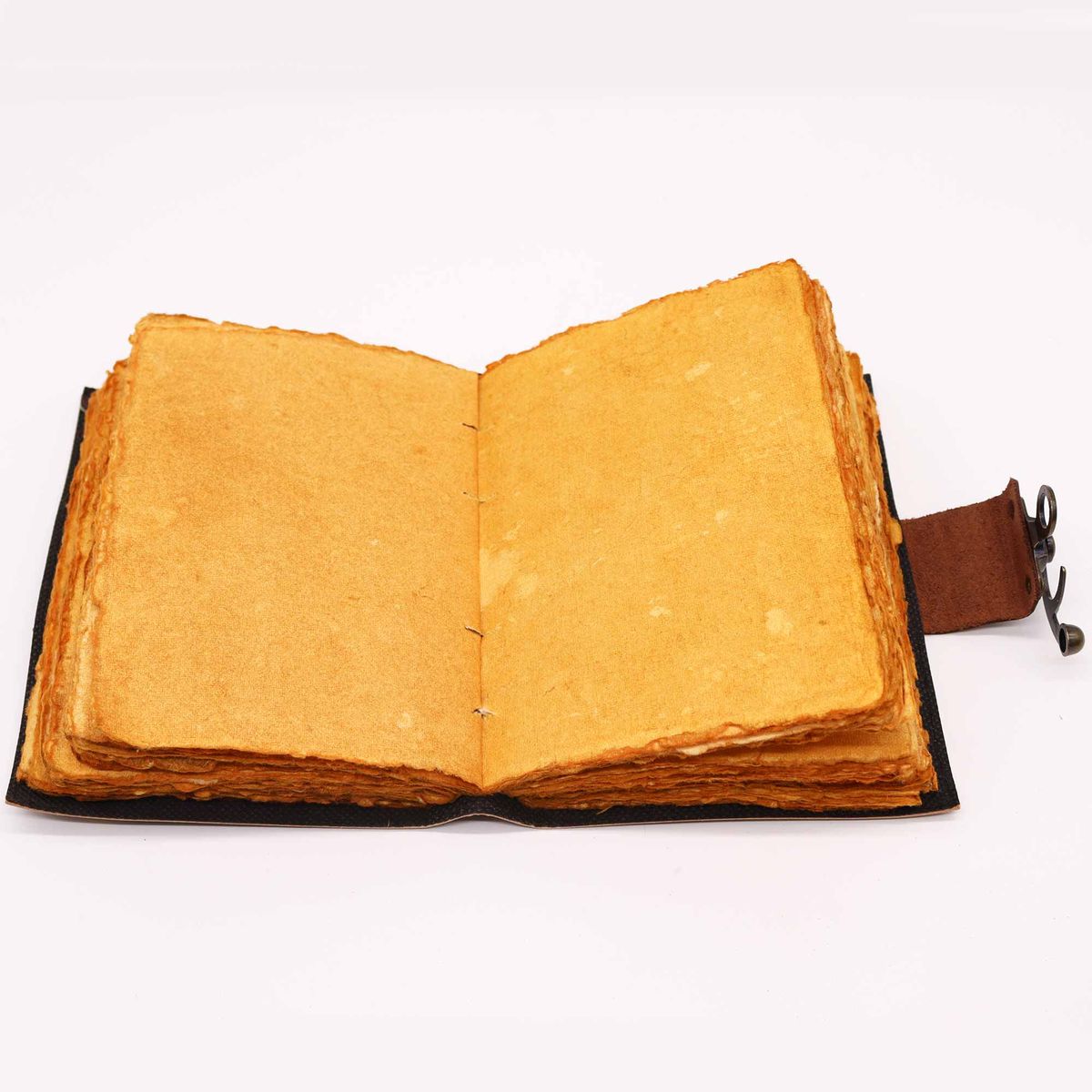 Lotus Mandala Deckle Edge Leather Notebook