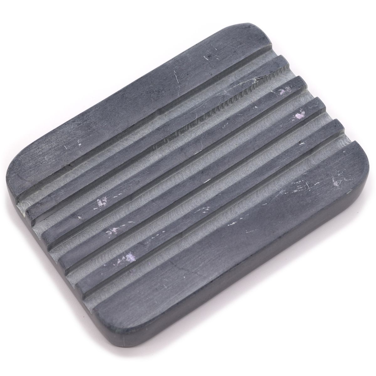 Grey Soapstone Soap Dish – Heavy Ridges, 12x8.5cm