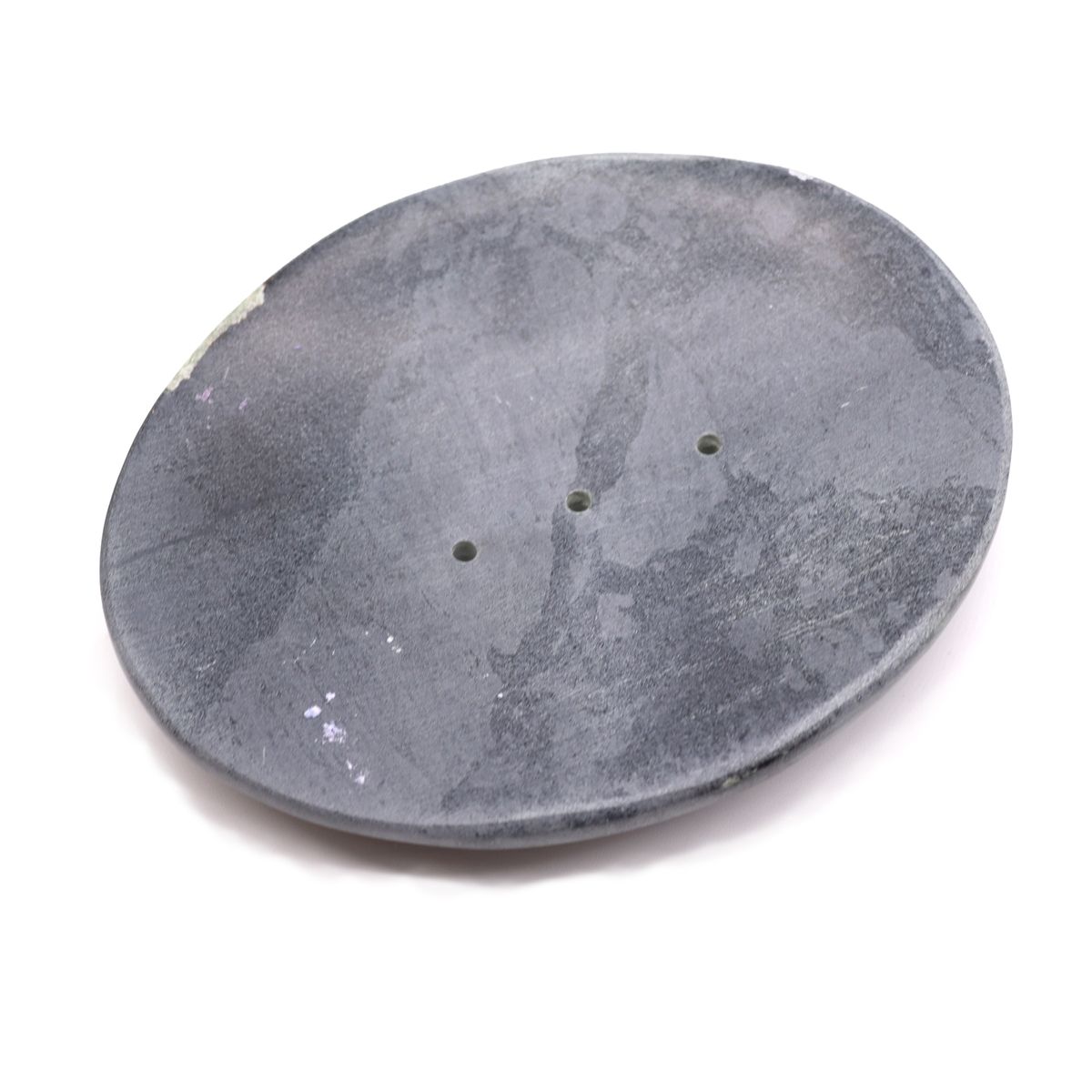 Grey Soapstone Soap Dish – Classic Oval, 10x12cm