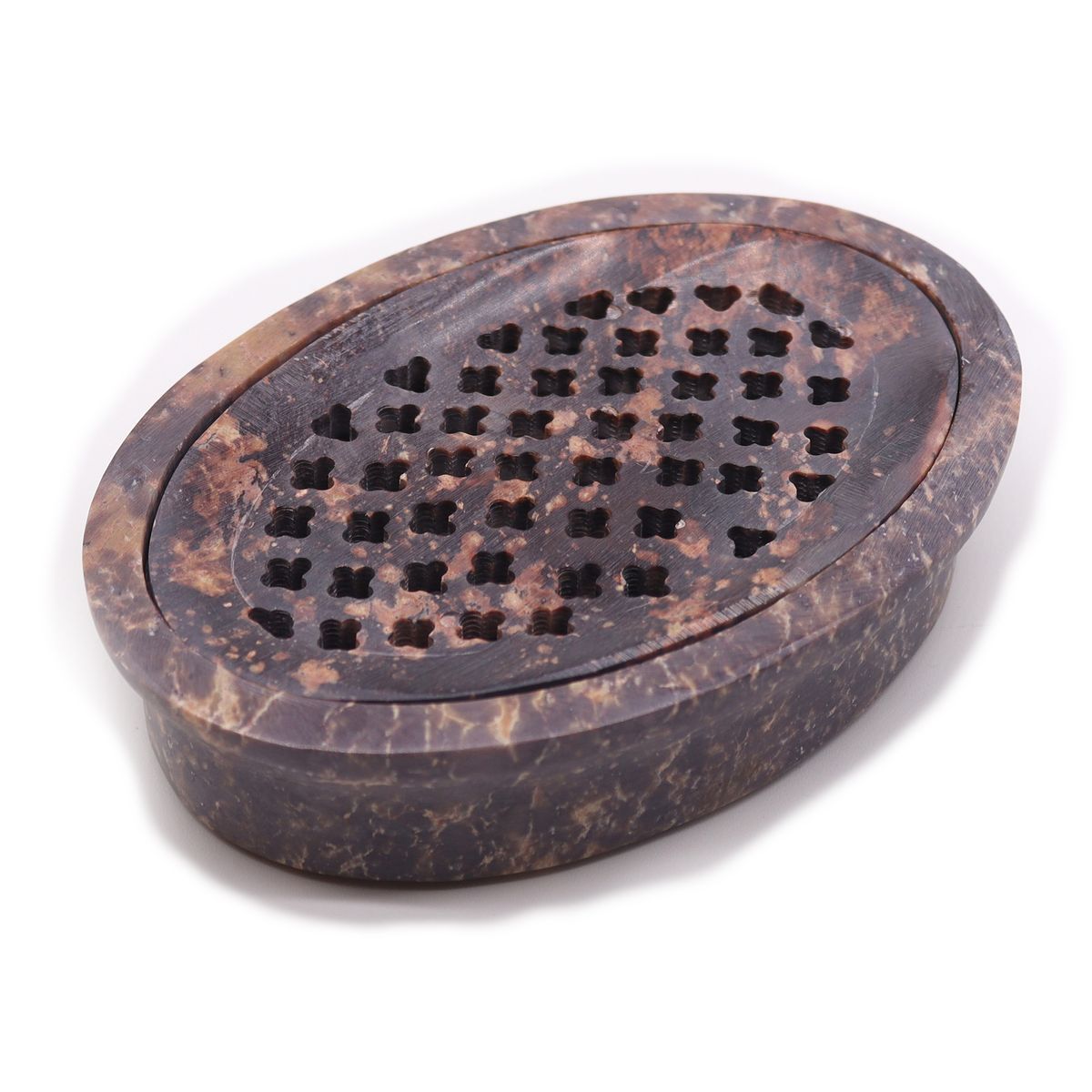 Soapstone Soap Dish & Drainer – Classic Oval, 11x8cm