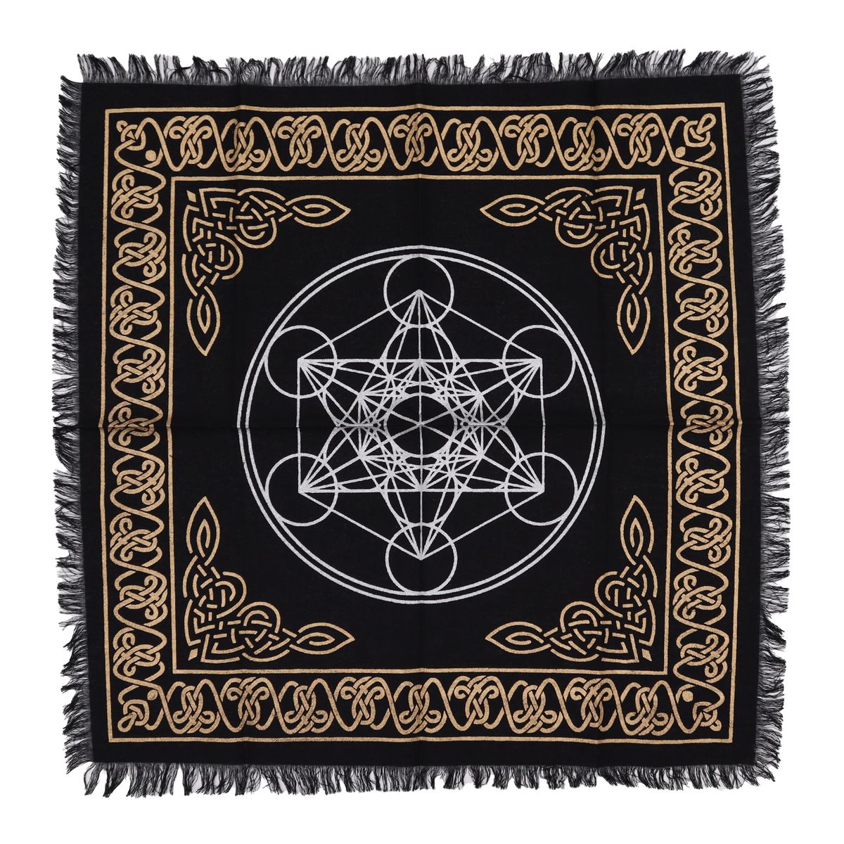 Esoteric Fringed Altar Cloth – Chakra Chart