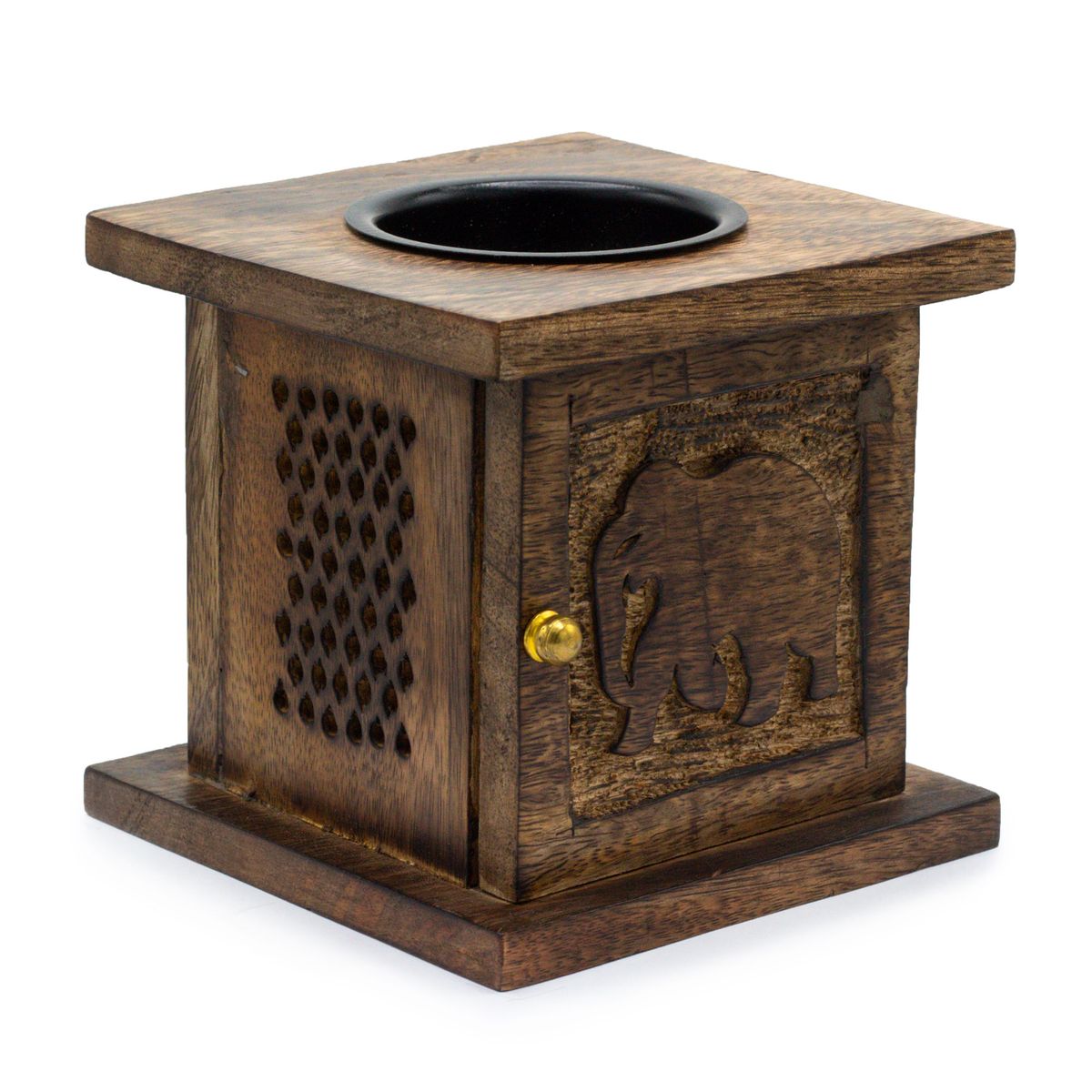 Mango Wood Box Incense Burner – Elephant, Large