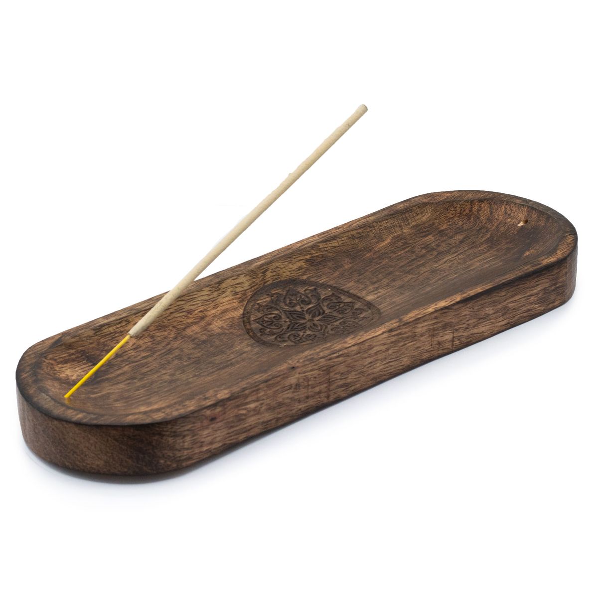 Large Mango Wood Incense Tray – Mandala, 30x10cm