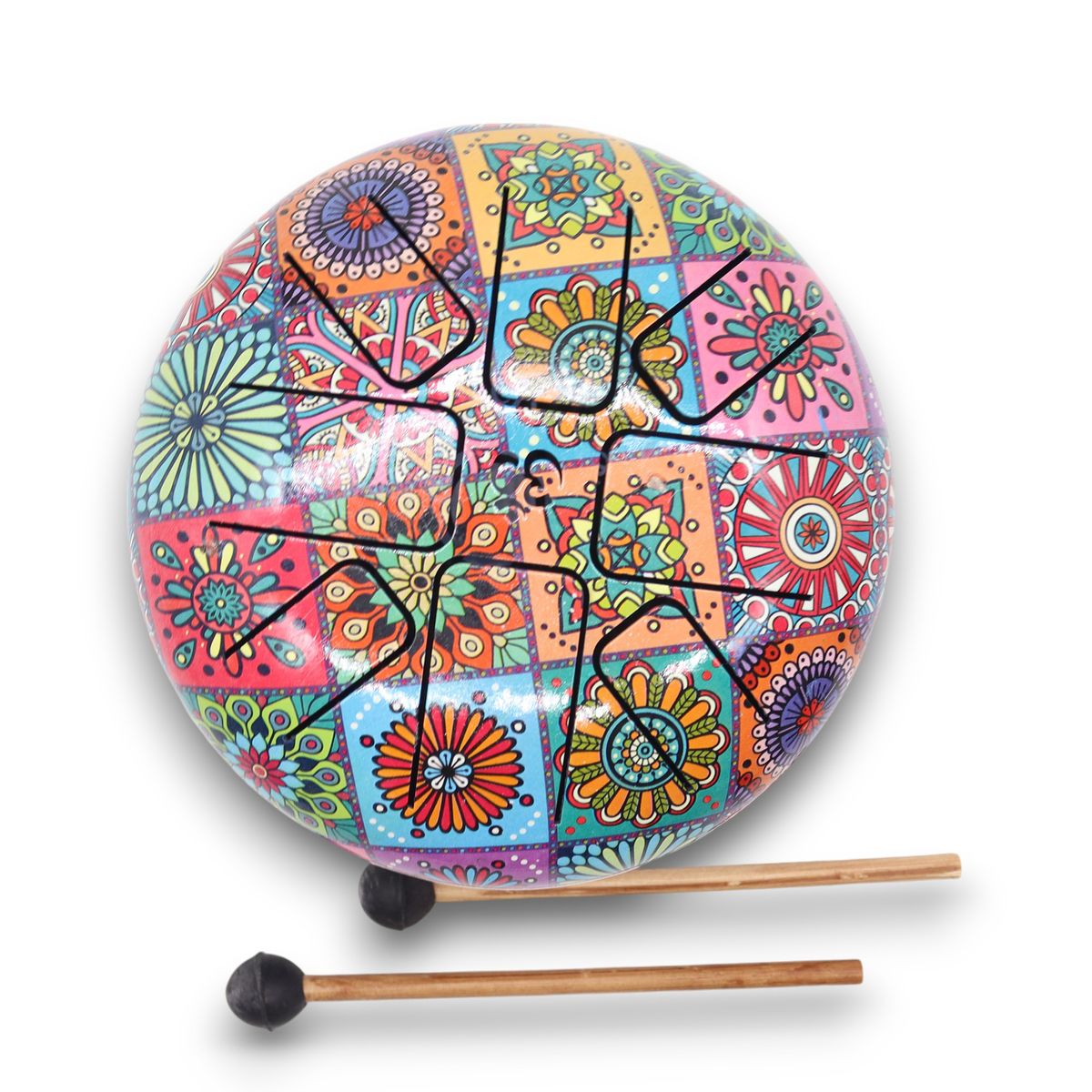 Happy Drum Tongue Drum – Multicoloured, 17 x 13cm