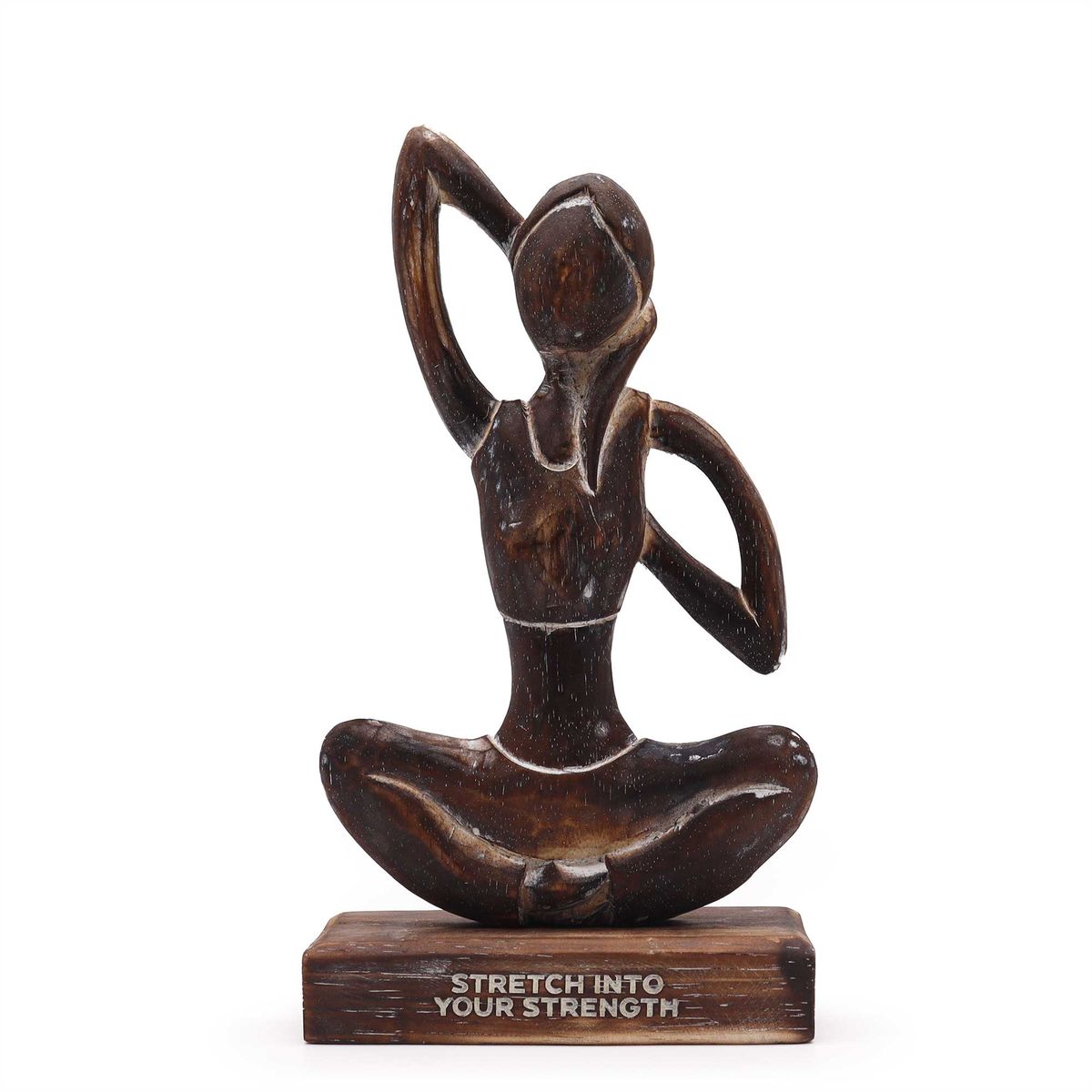Wooden Yoga Lady Figure – Antique, Cow Face Pose