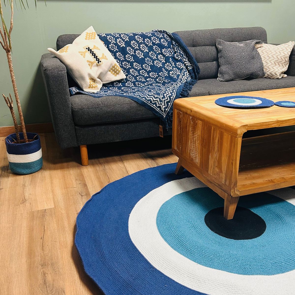 Cotton Rope Evil Eye Rug – 150cm