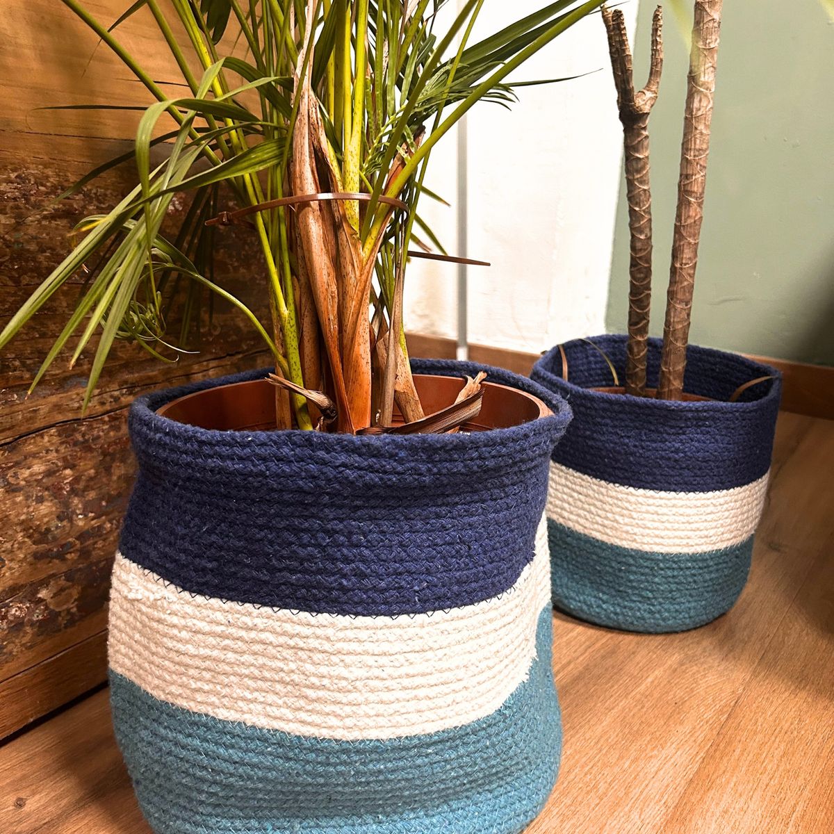 Evil Eye Jute Rope Baskets – Set of 3