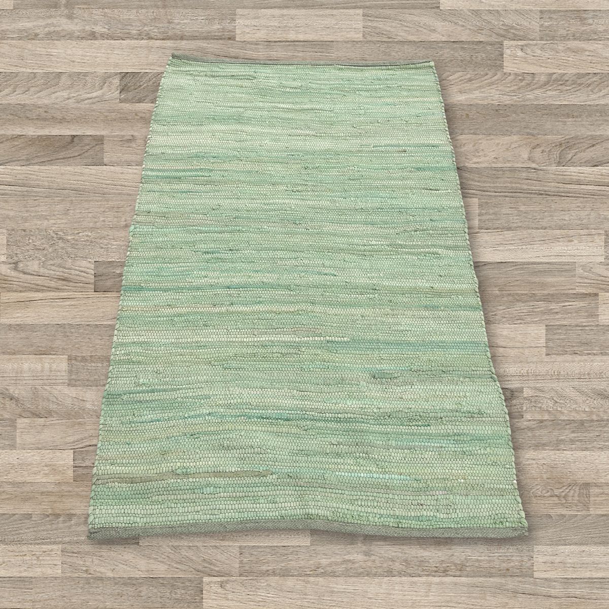 Small Indian Handloom Cotton Rug – Aqua
