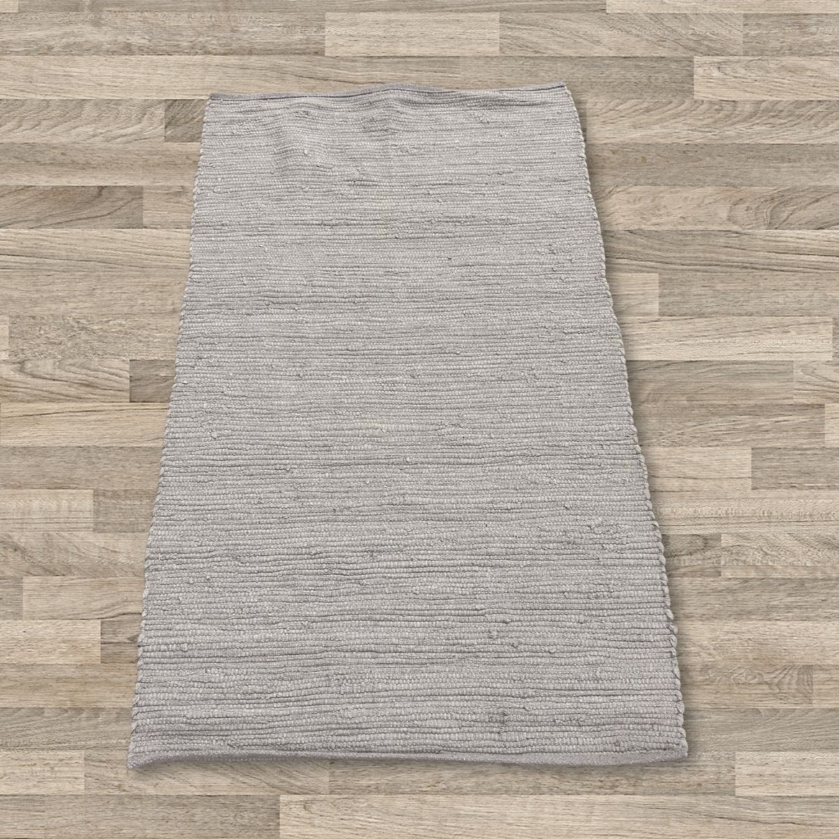 Small Indian Handloom Cotton Rug – Grey
