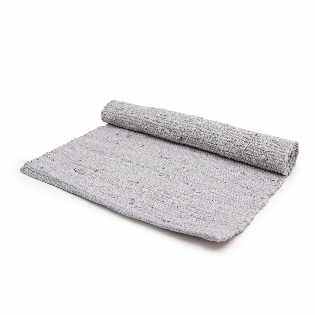 Indian Handloom Cotton Rug – Grey, Medium