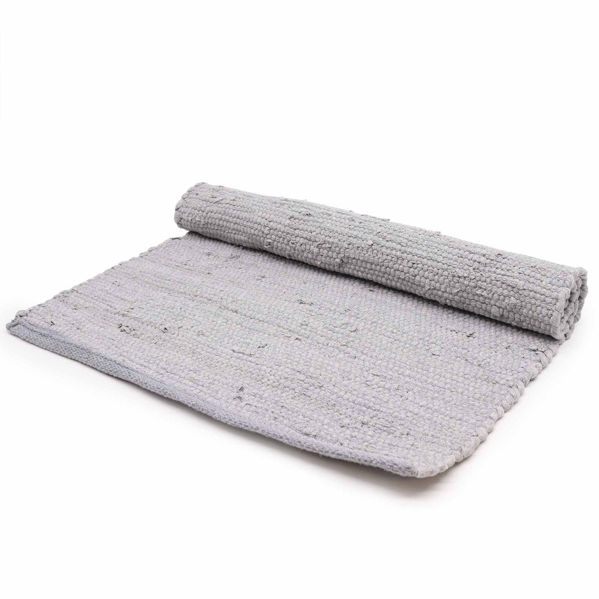 Indian Handloom Cotton Rug – Grey, Large