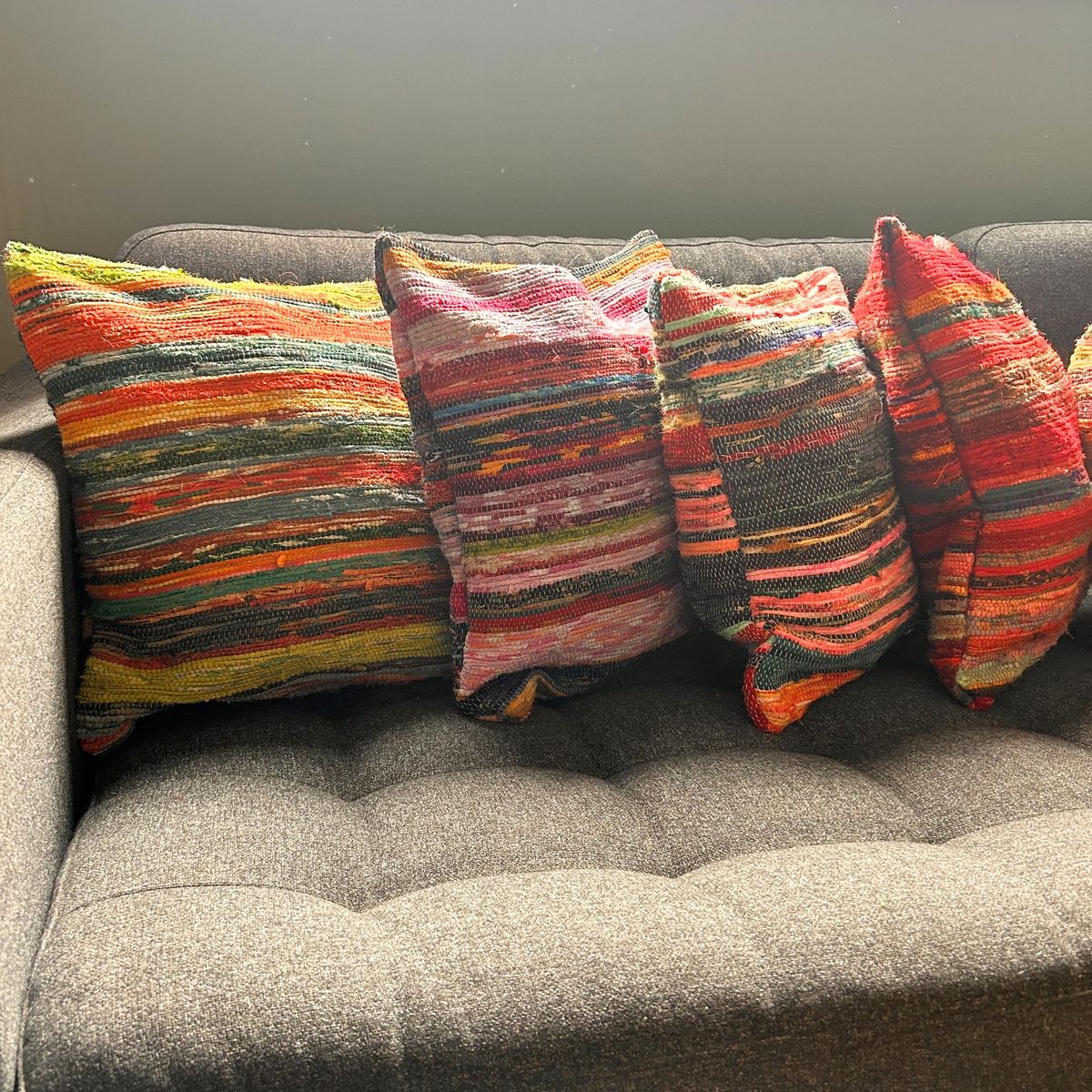 Rag Rug Cushion Cover – Multicoloured