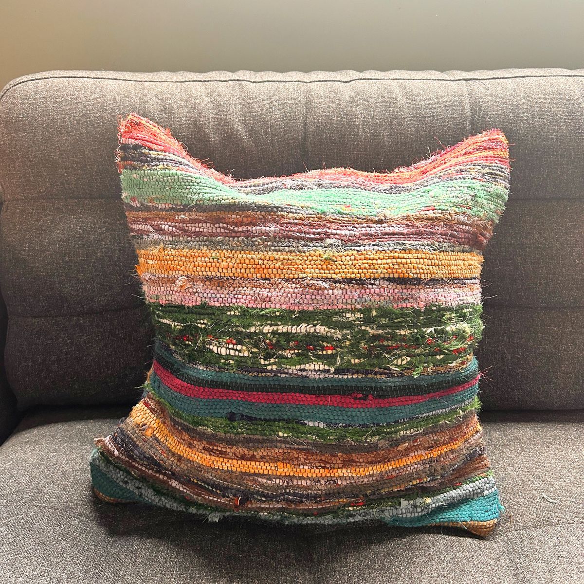 Rag Rug Cushion Cover – Charcoal Greys