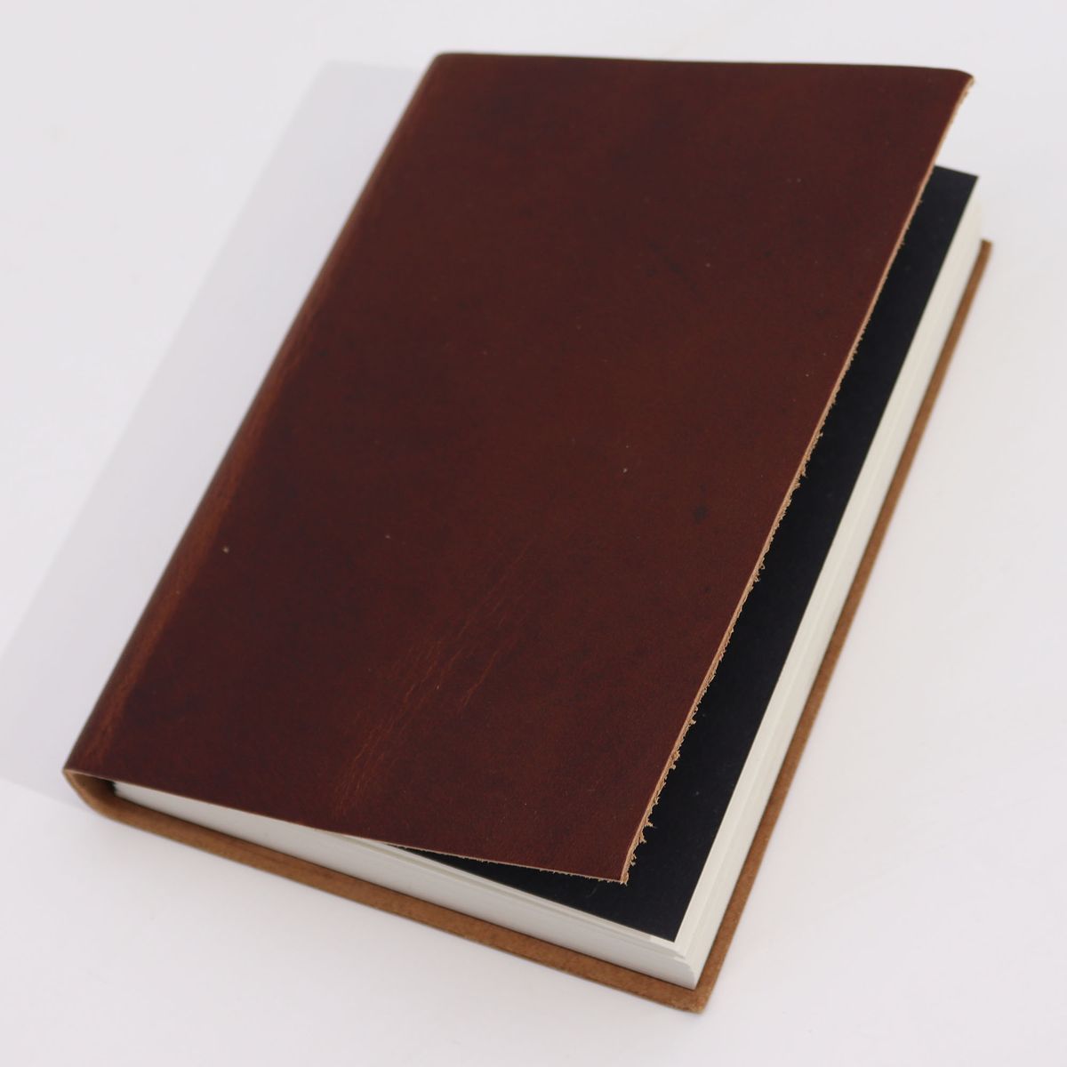 Dark Tan Leather Daily Notebook – 100 Lined Pages, 18x13cm