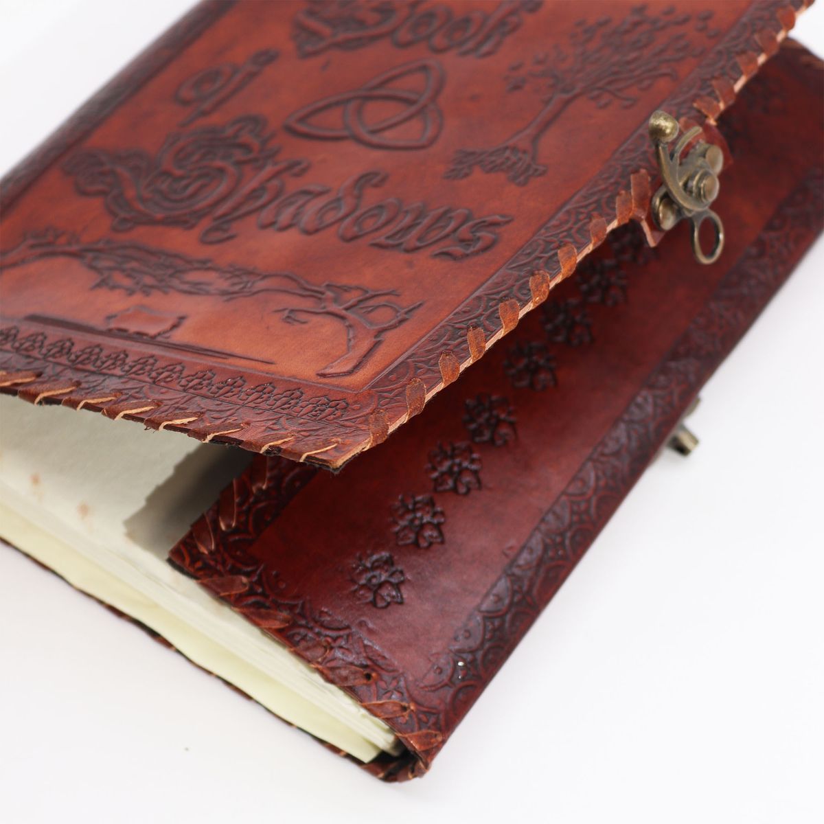Large Book of Shadows – Dark Tan, 200 Deckle-Edged Pages