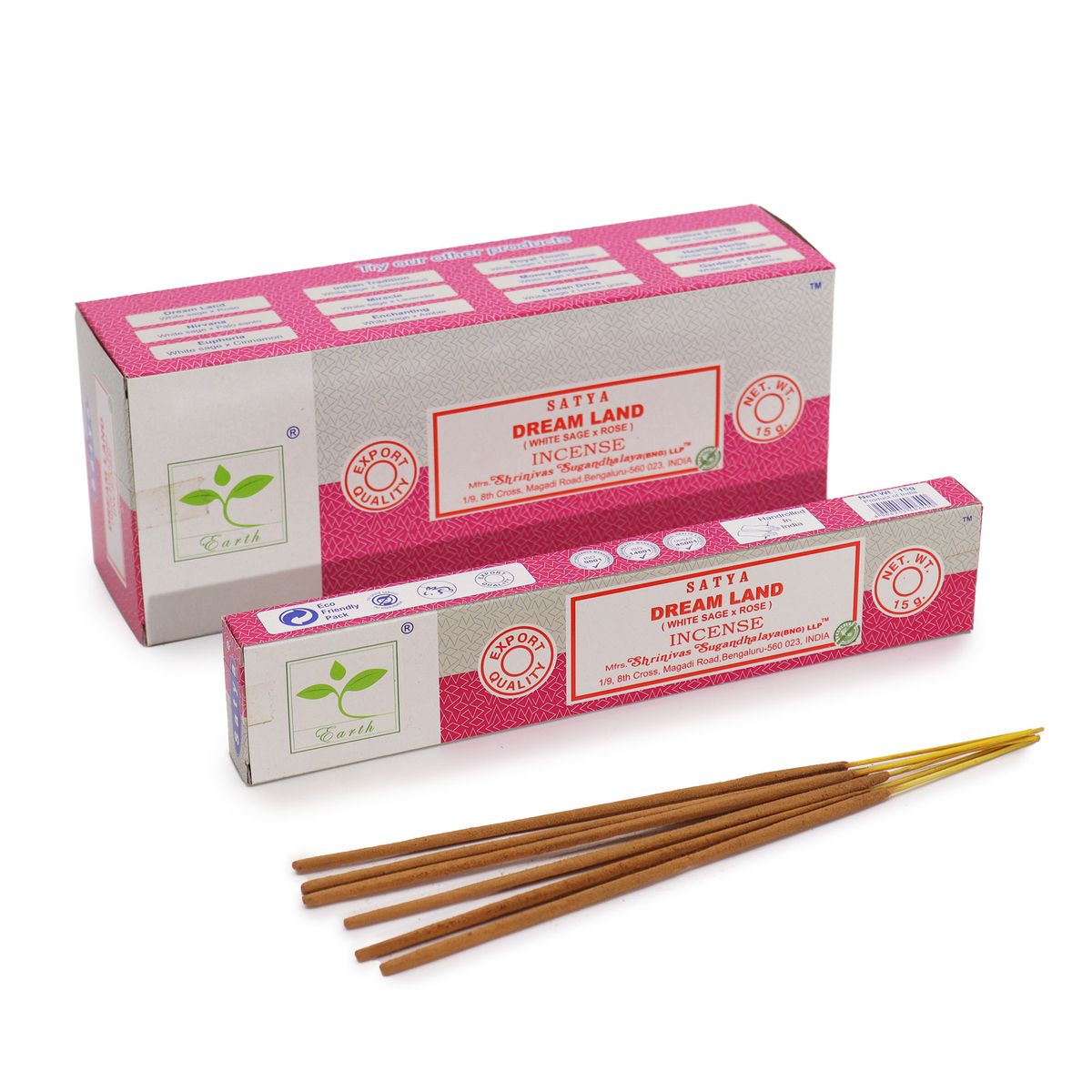 Satya Dream Land Incense Sticks – White Sage & Rose, 15g
