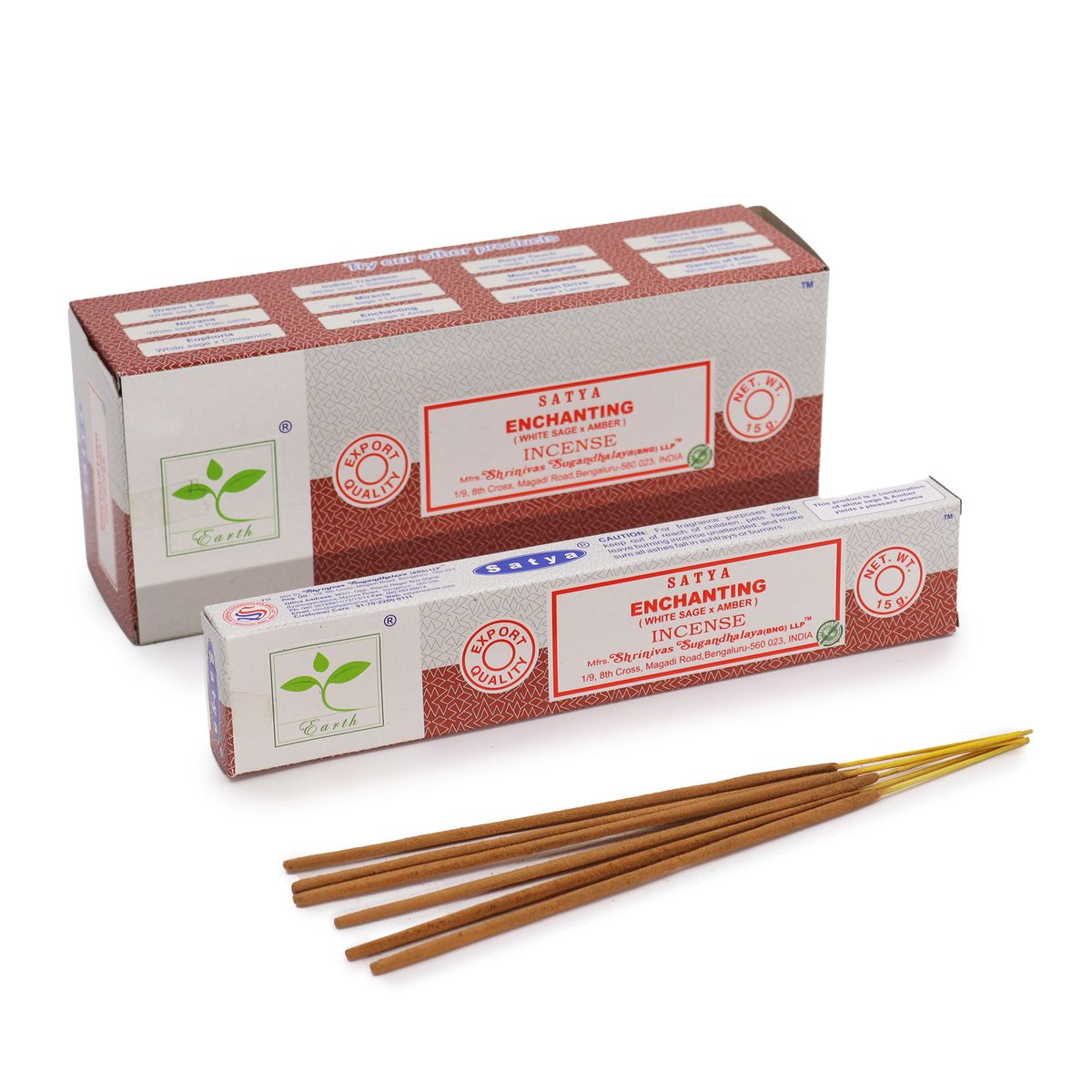 Satya Enchanting Incense Sticks – White Sage & Amber, 15g
