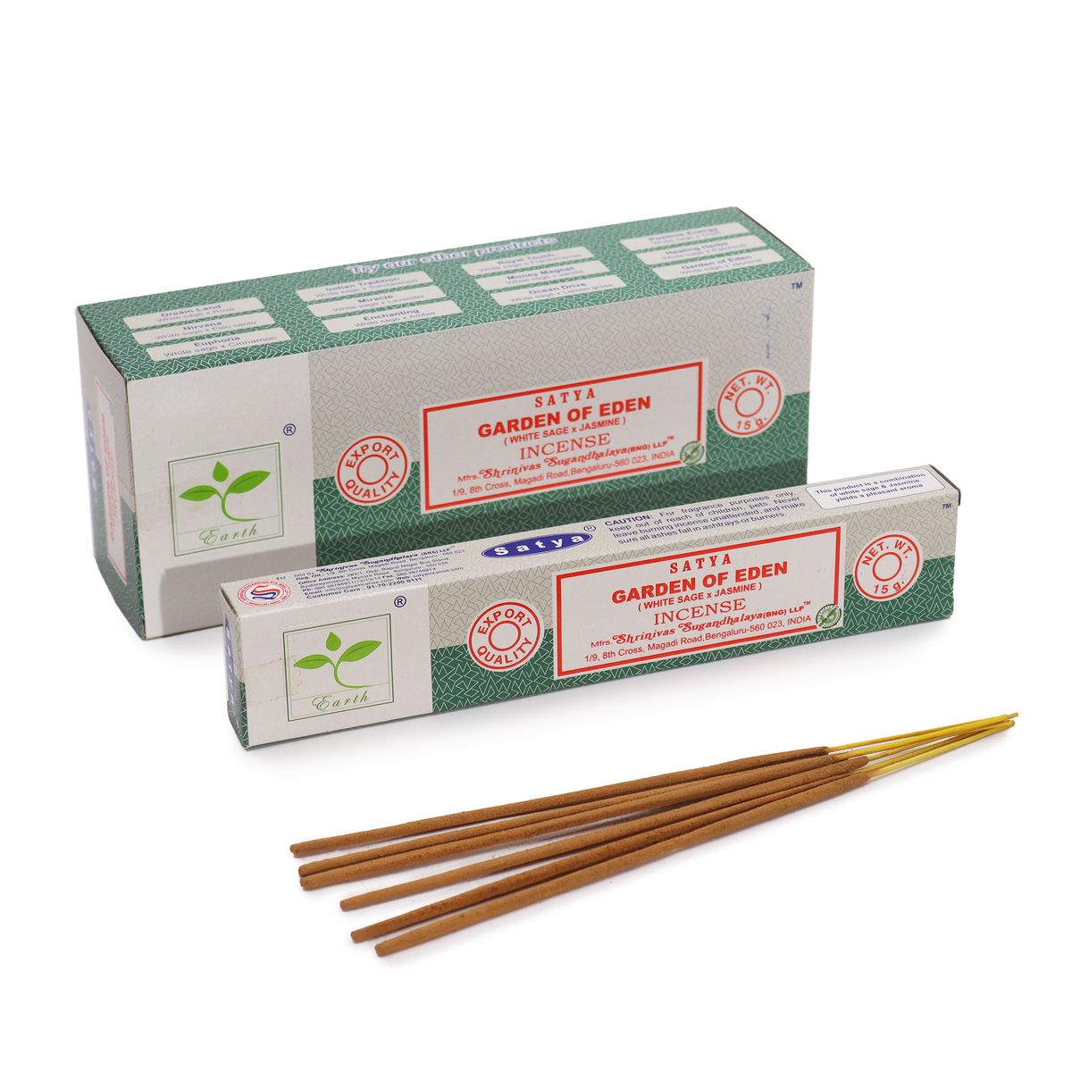 Satya Garden of Eden Incense Sticks – White Sage & Jasmine, 15g