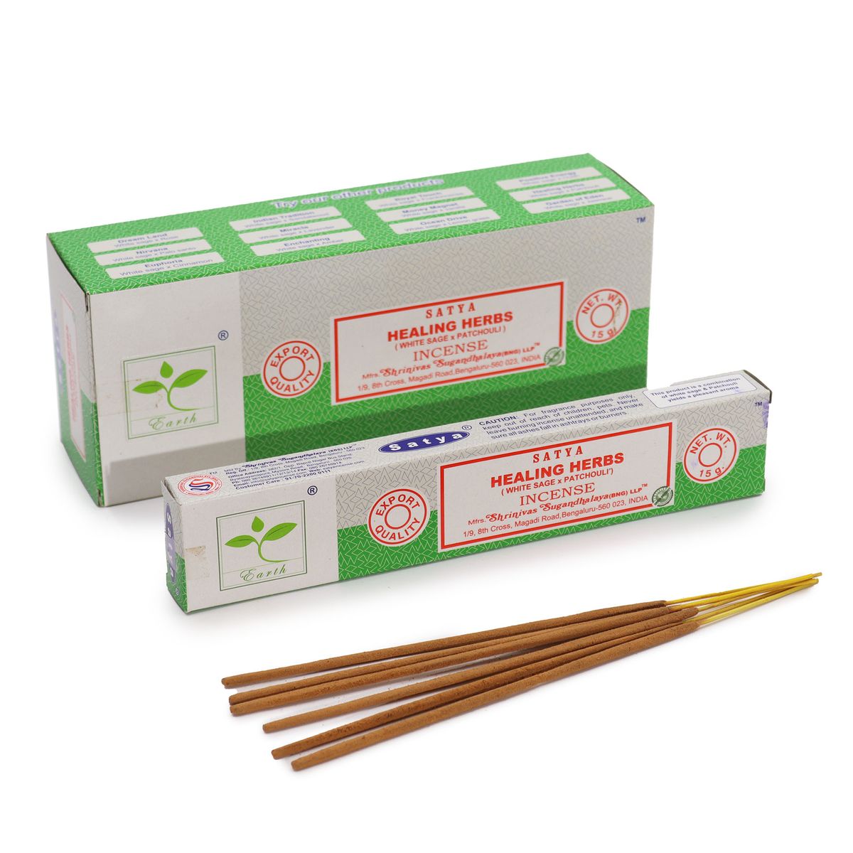 Satya Herbs Incense Sticks – White Sage & Patchouli, 15g