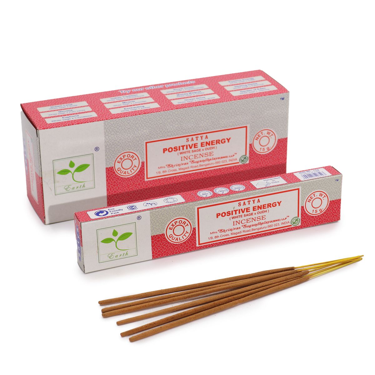 Satya Positive Energy Incense Sticks – White Sage & Oudh, 15g