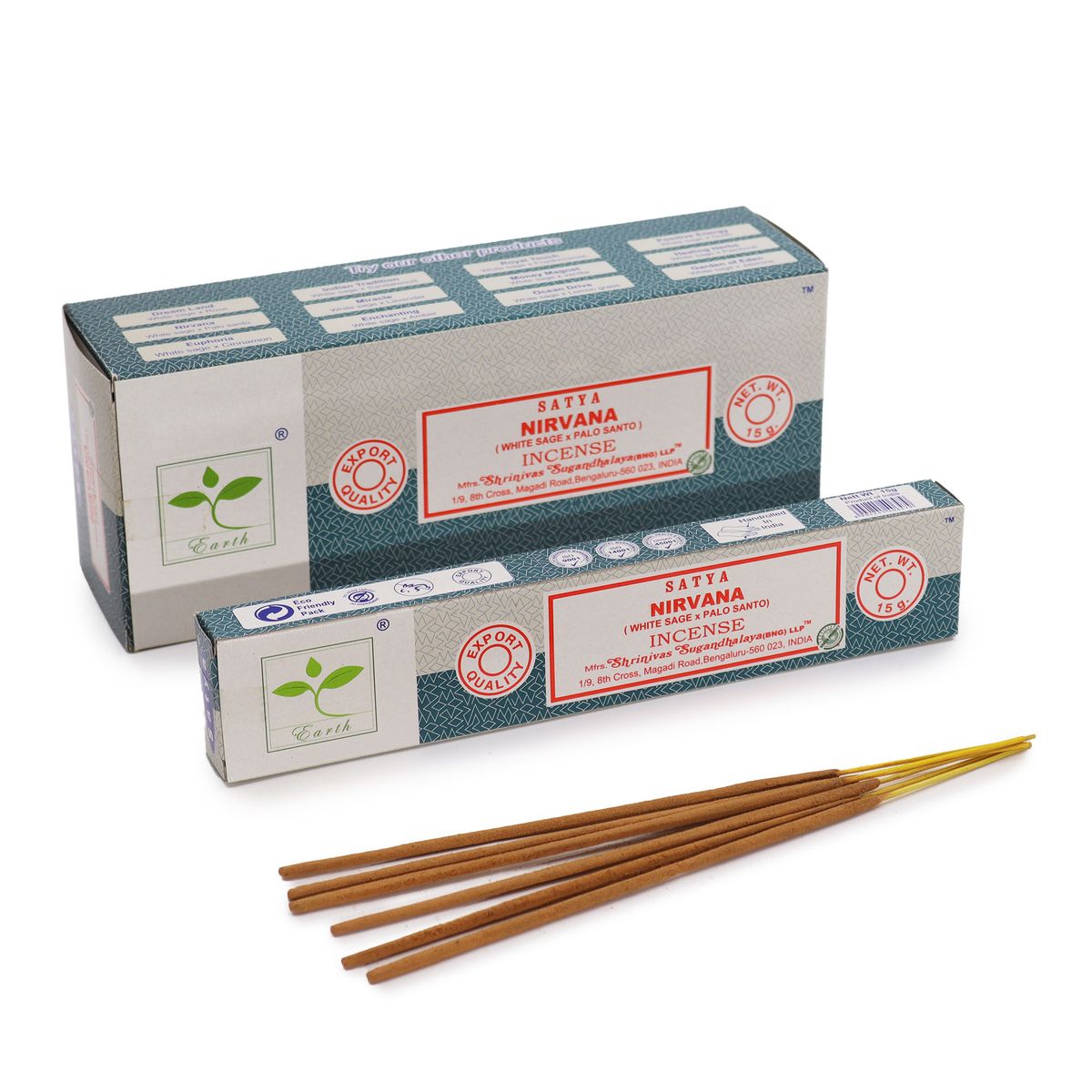 Satya Nirvana Incense Sticks – White Sage & Palo Santo, 15g