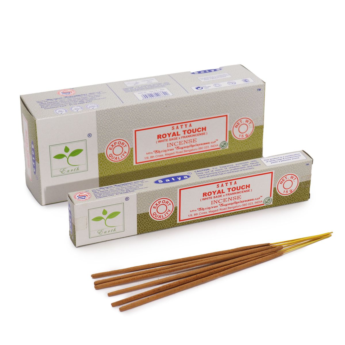 Satya Royal Touch Incense Sticks – White Sage & Frankincense, 15g