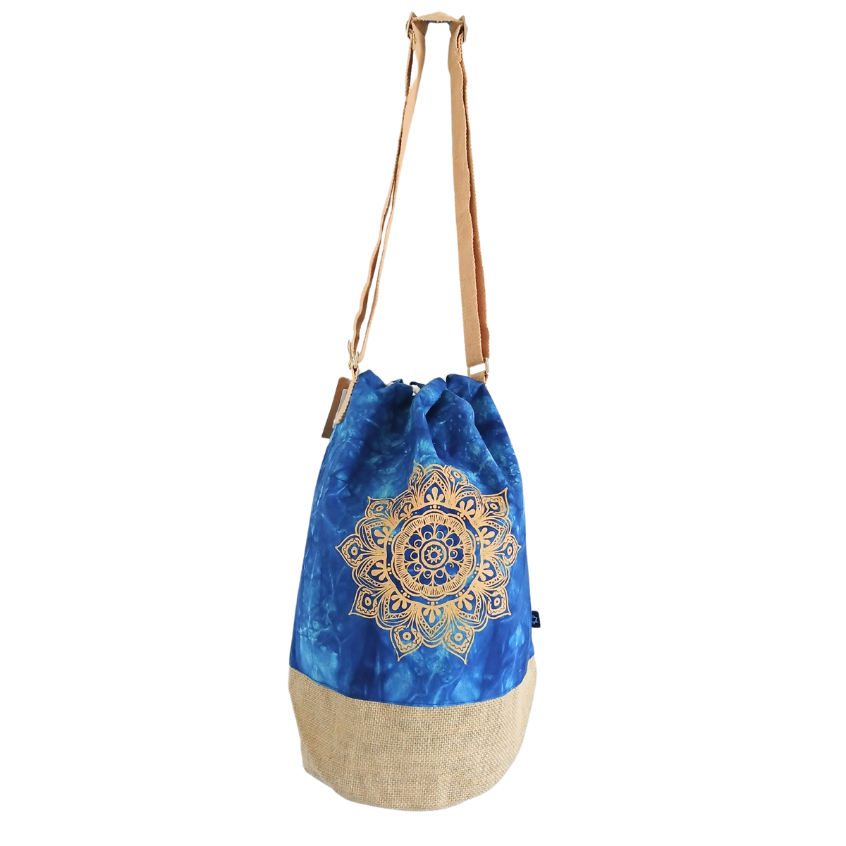 All Natural Cotton Backpack – Blue Stonewash Mandala