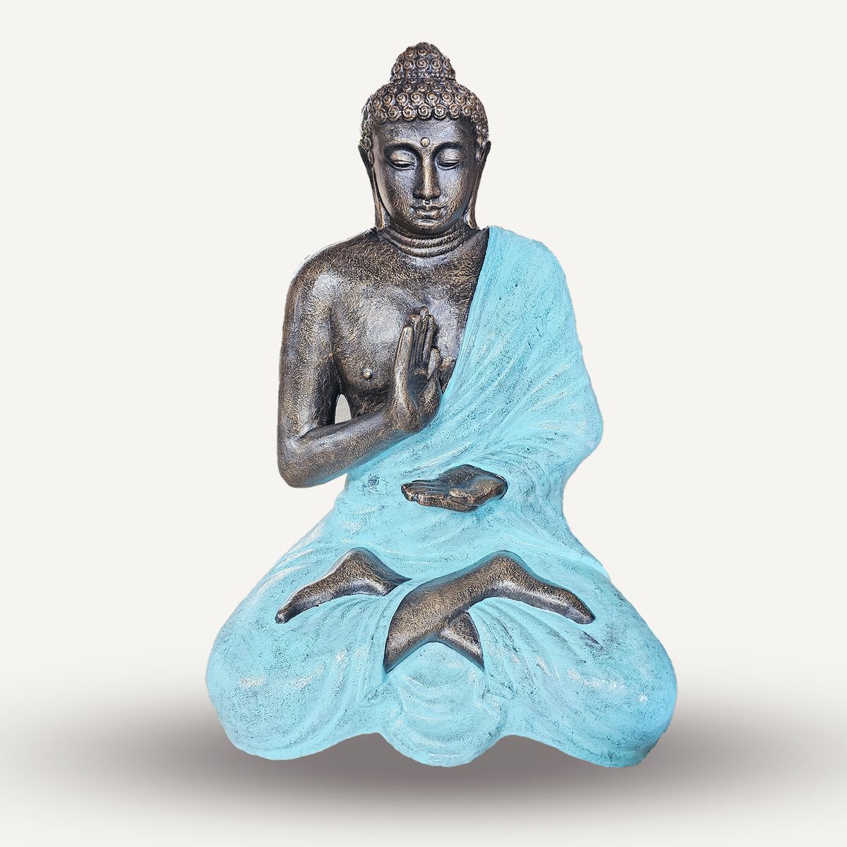 Turquoise & Stone Meditating Buddha in Stupa – 1.5m