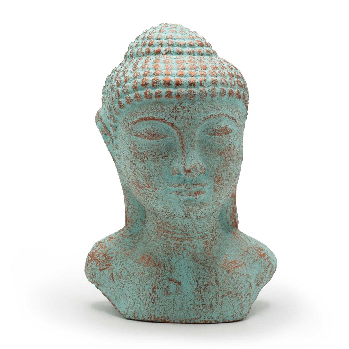 Tranquility Buddha Head – Green Copper