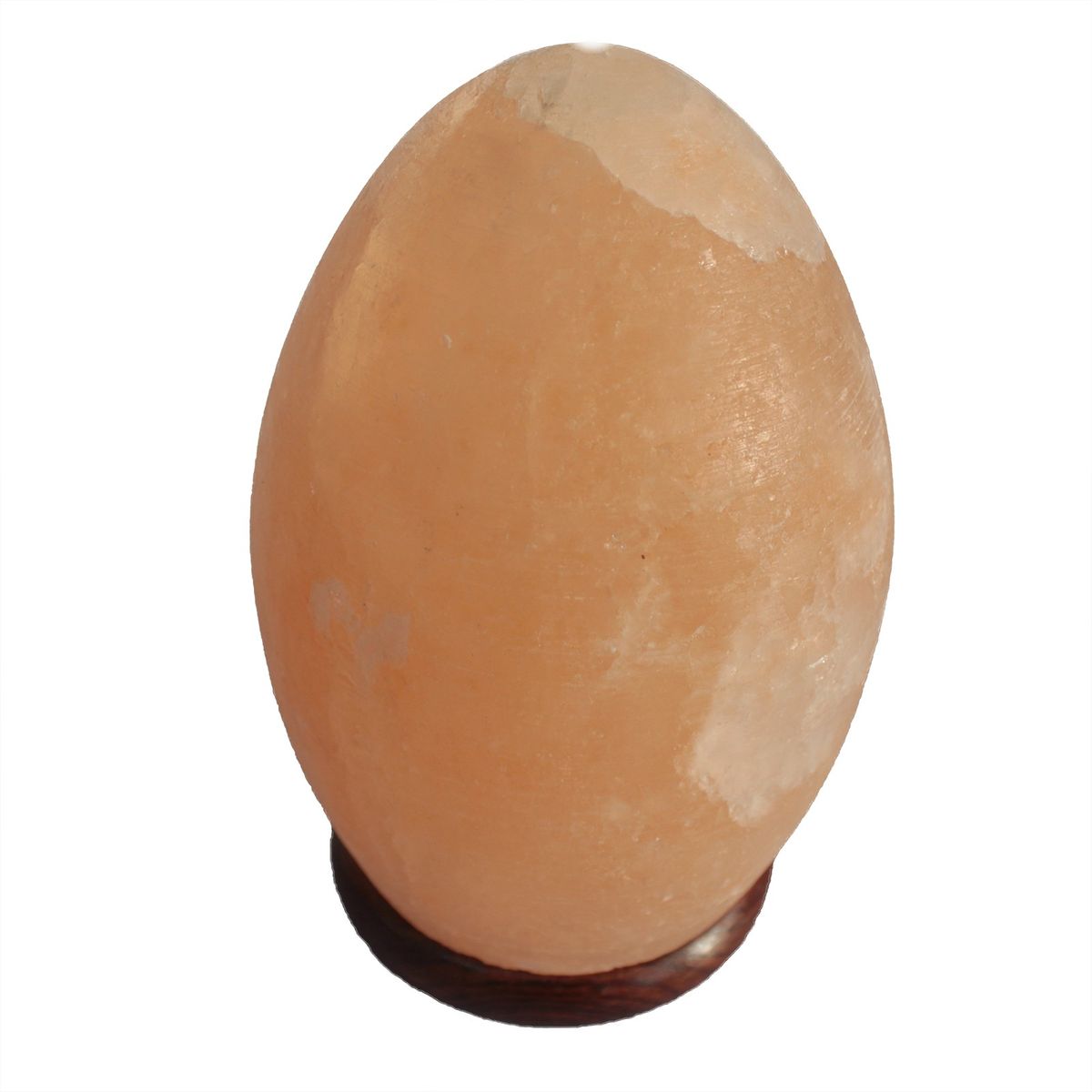 Egg Salt Lamp on Wooden Base