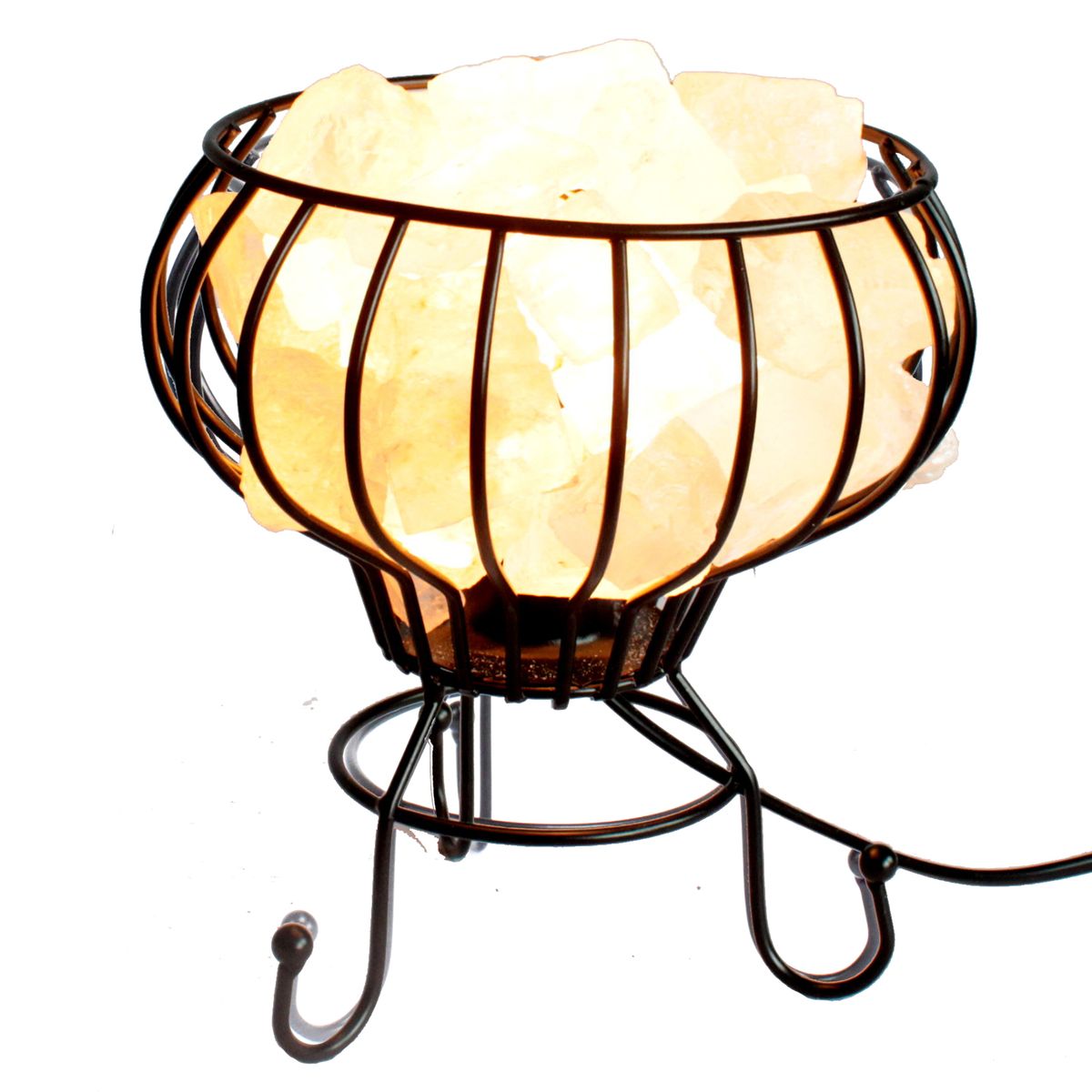 Himalayan Salt Rock Brazier Lamp – White Salt Chunks, Low
