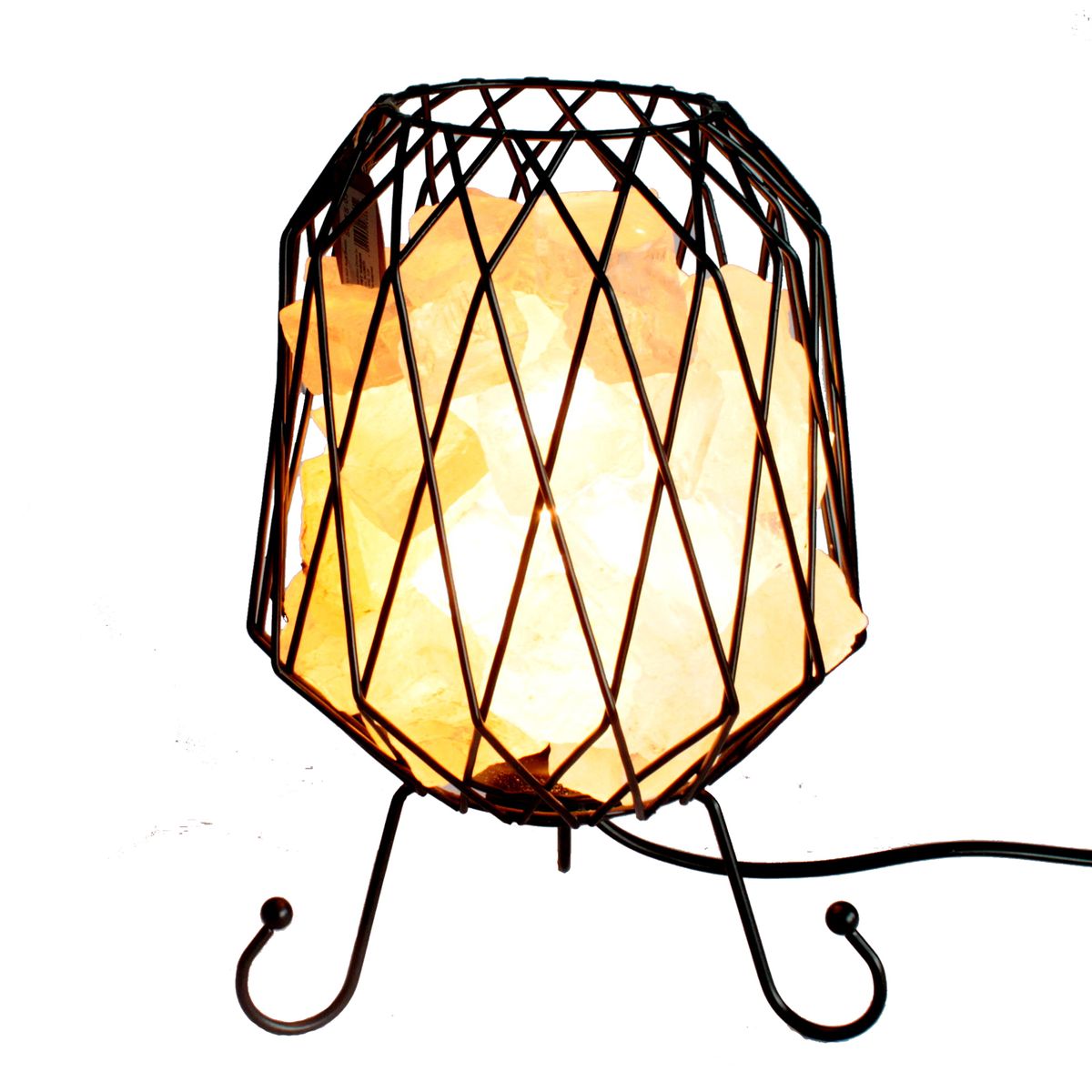 Himalayan Salt Mesh Brazier Lamp – White Salt Chunks