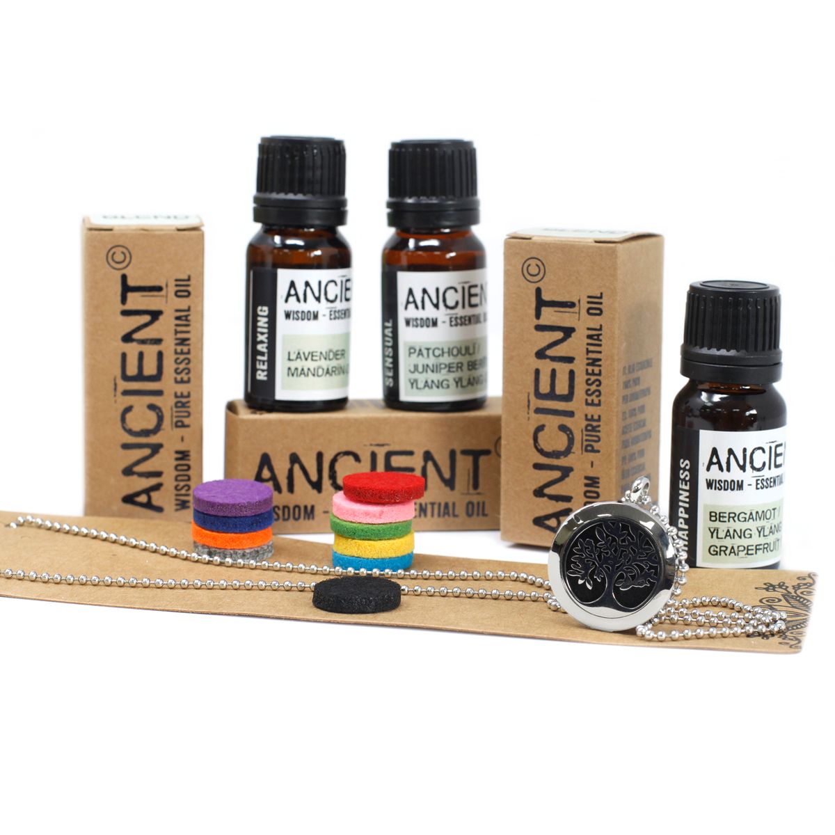 Tree of Life Aromatherapy Diffuser Necklace Gift Set