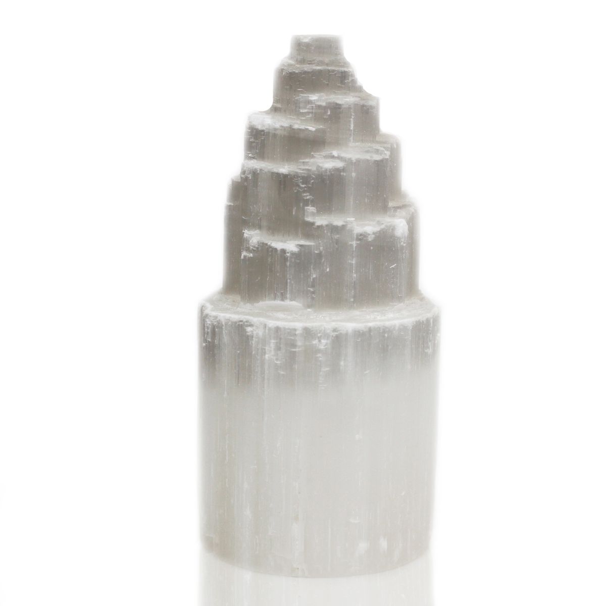 Natural Selenite Tower Lamp – 20cm