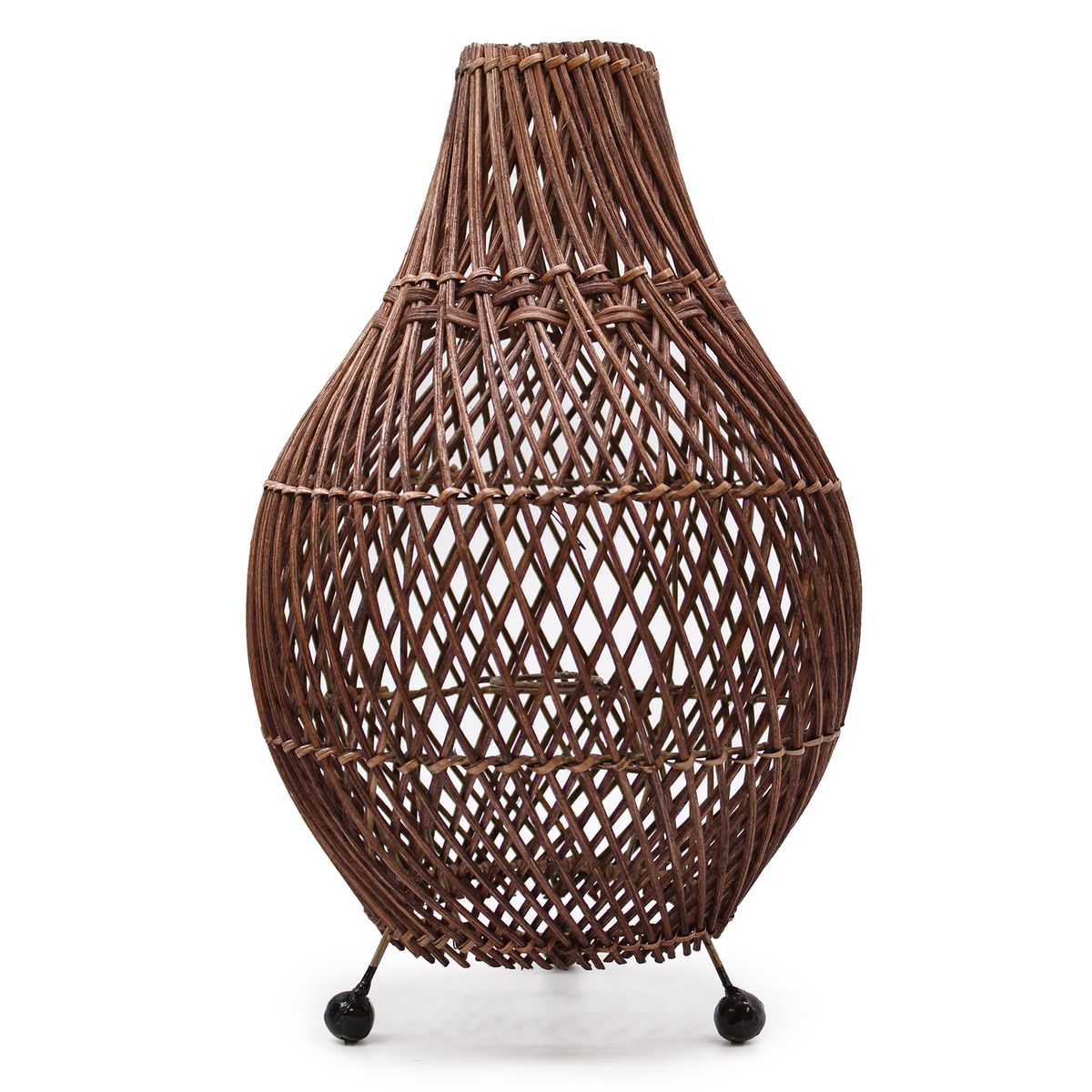 Rattan Table Lamp – Dark Brown