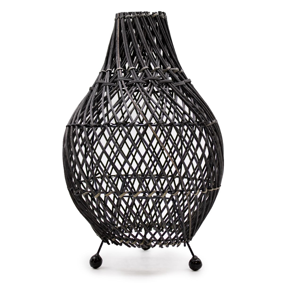 Rattan Table Lamp – Black